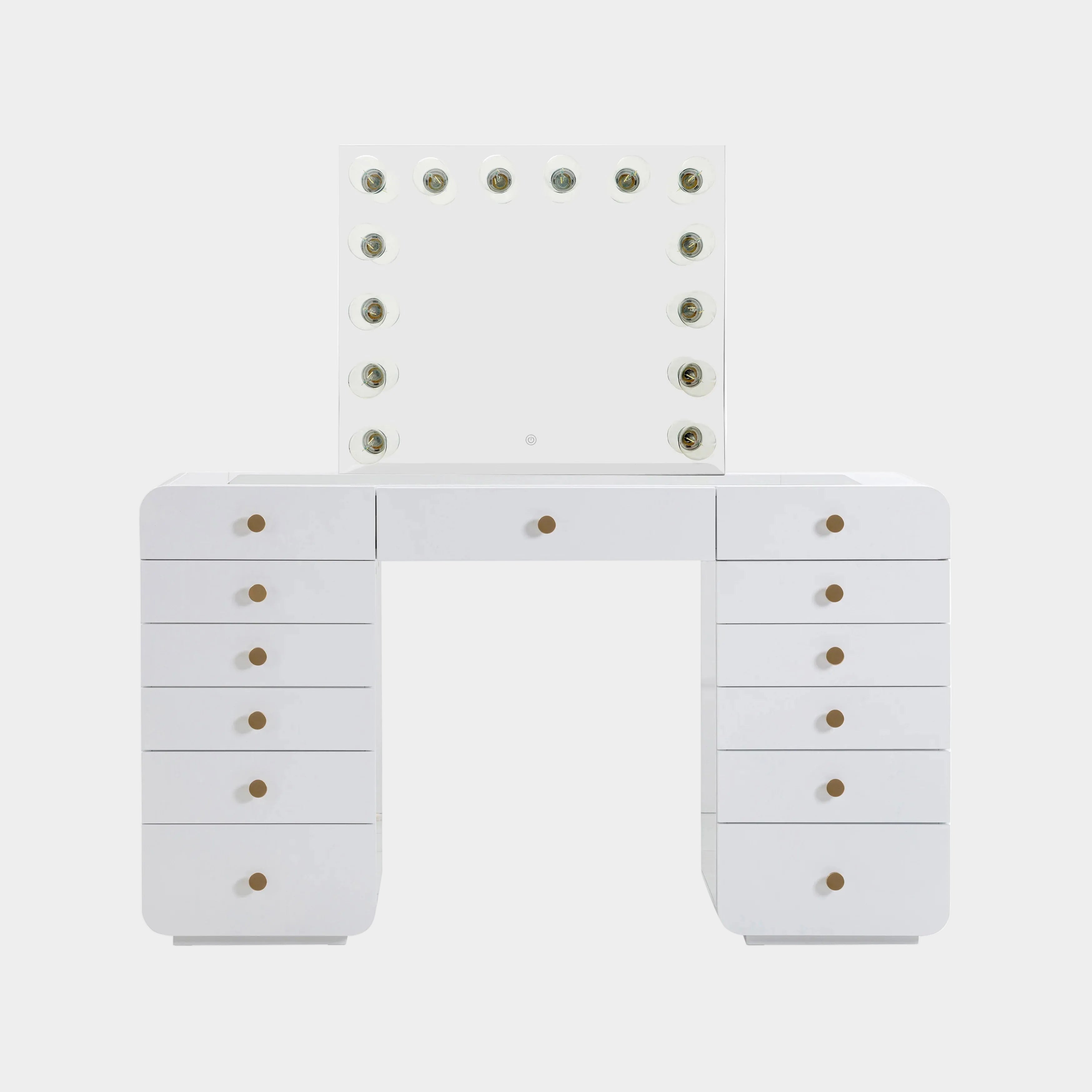 Hollywood 56" White Desk with Vanity Mirror