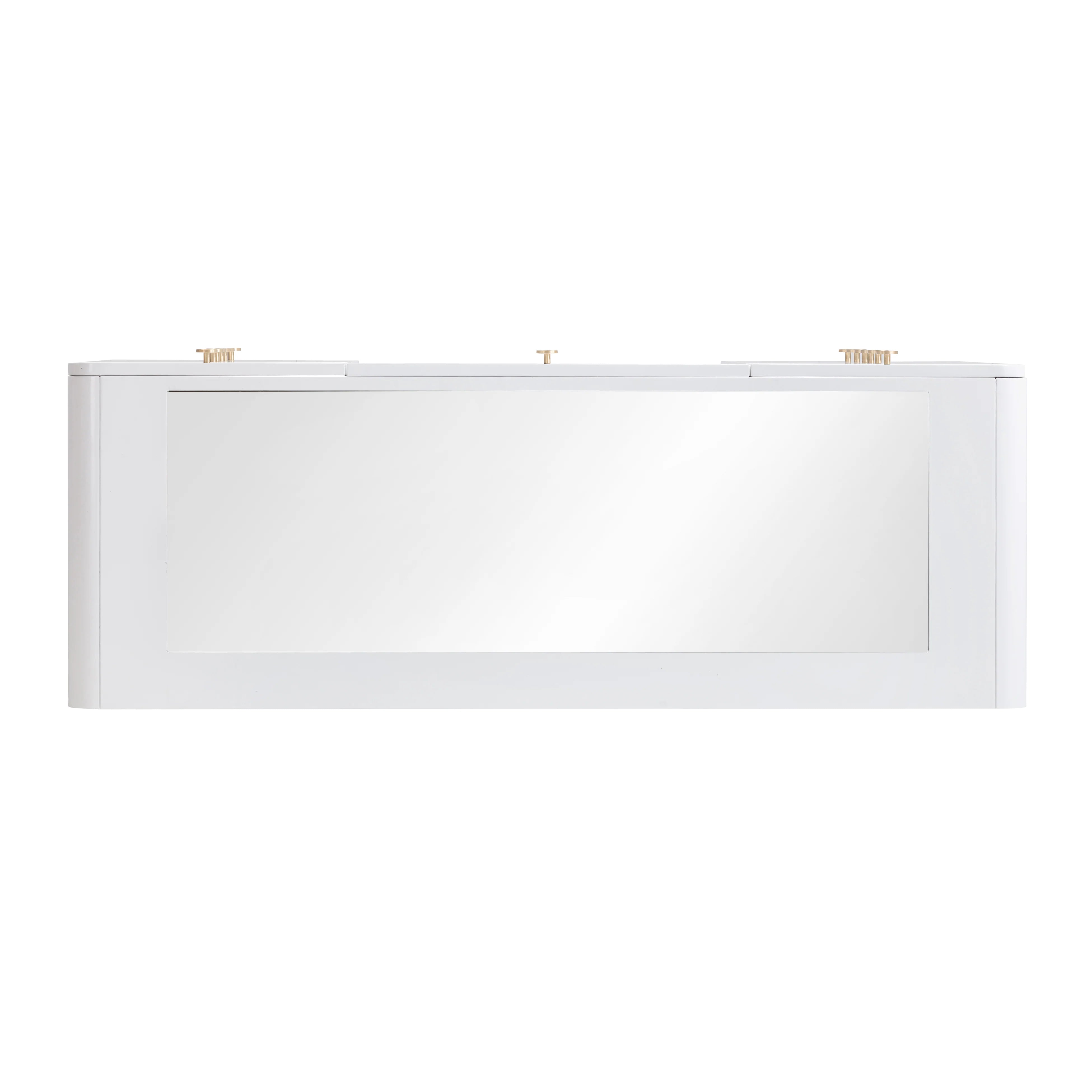 Hollywood 56" White Desk with LED Panel Vanity Mirror