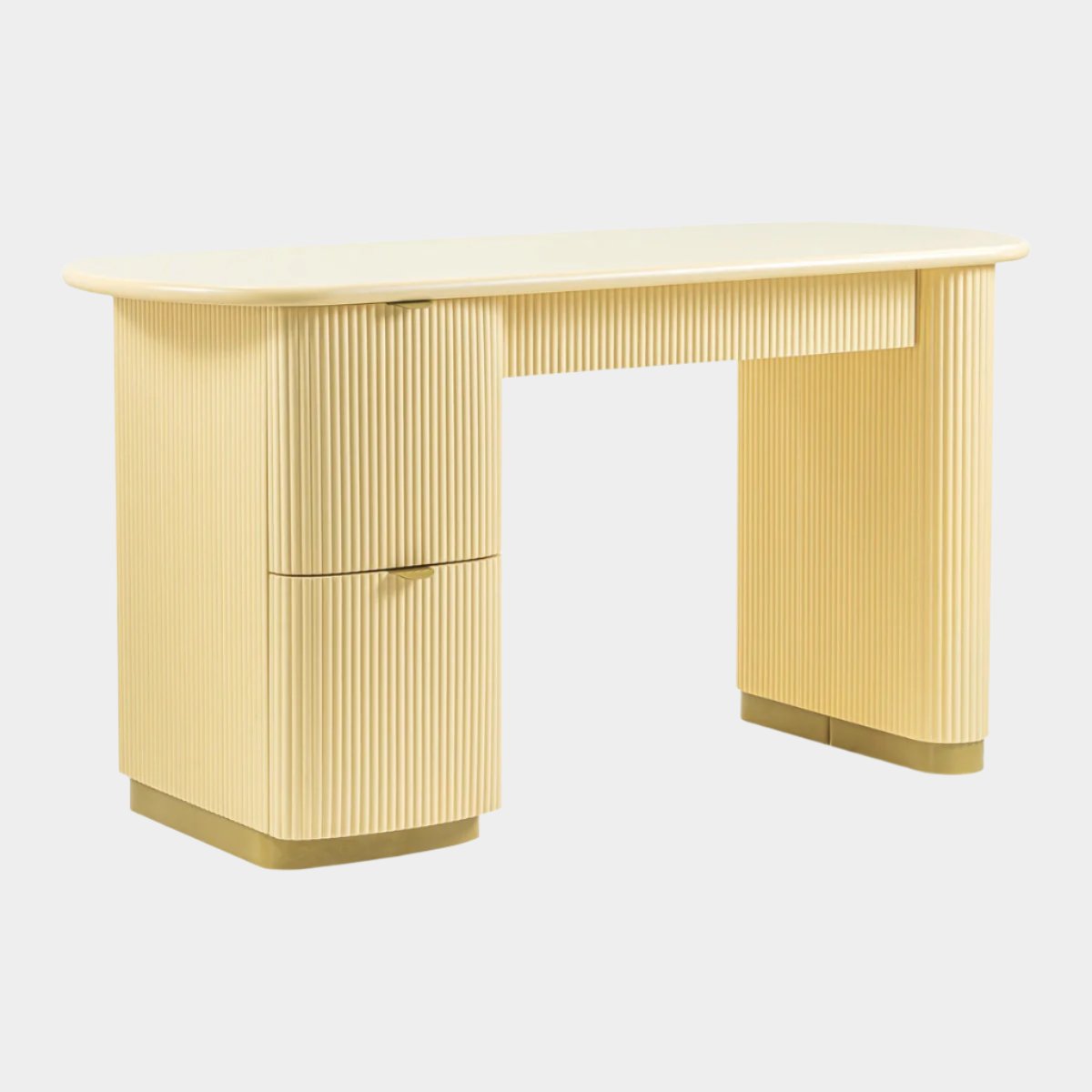 Francesca Yellow Peach 3-Drawer Executive Desk