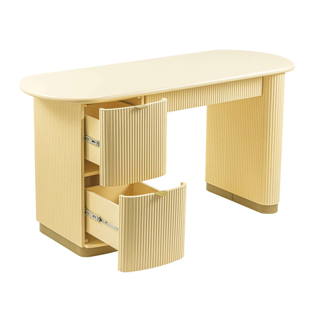 Francesca Yellow Peach 3-Drawer Executive Desk