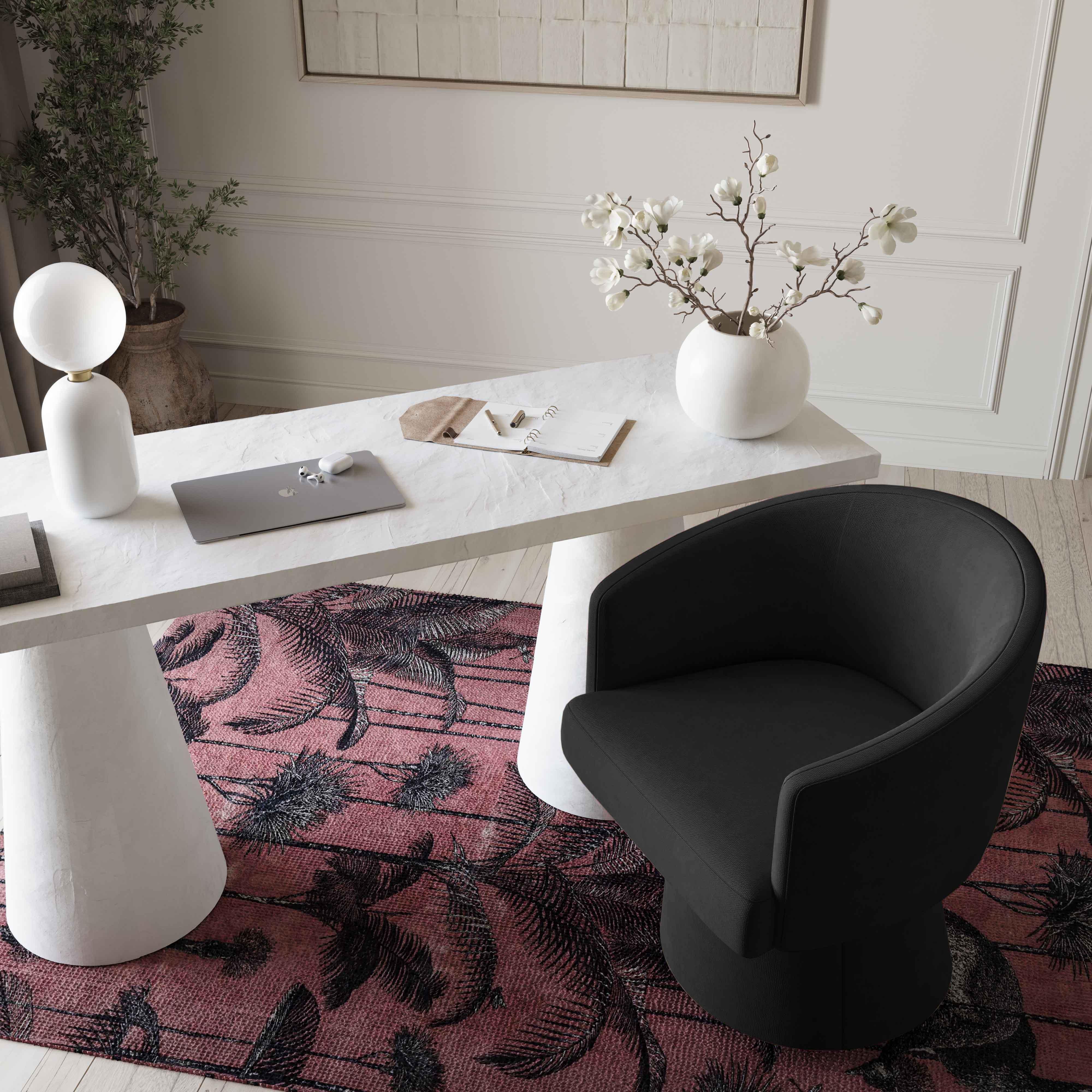 Chaise de bureau roulante en chenille recyclée Kristen Light