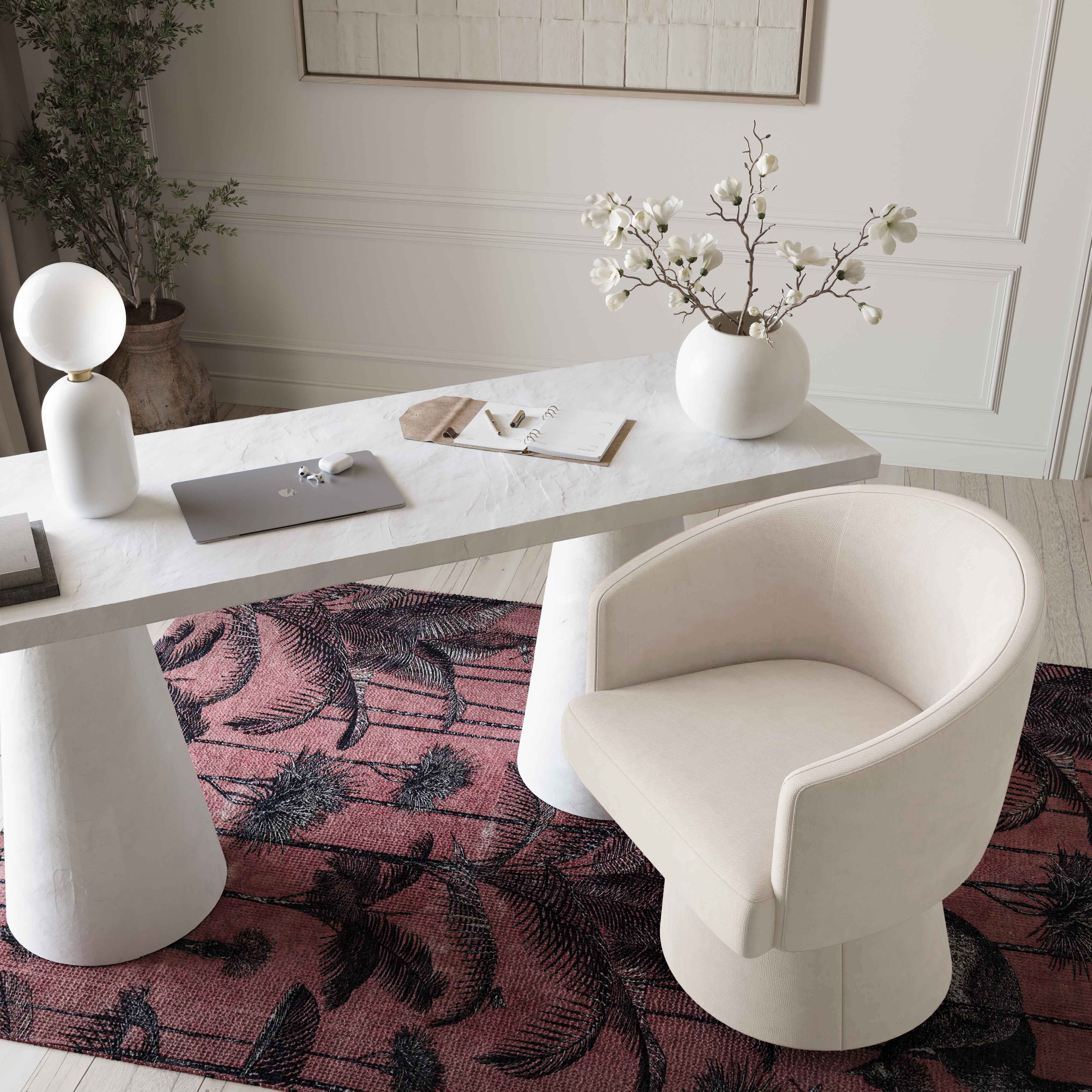 Chaise de bureau roulante en chenille recyclée Kristen Light