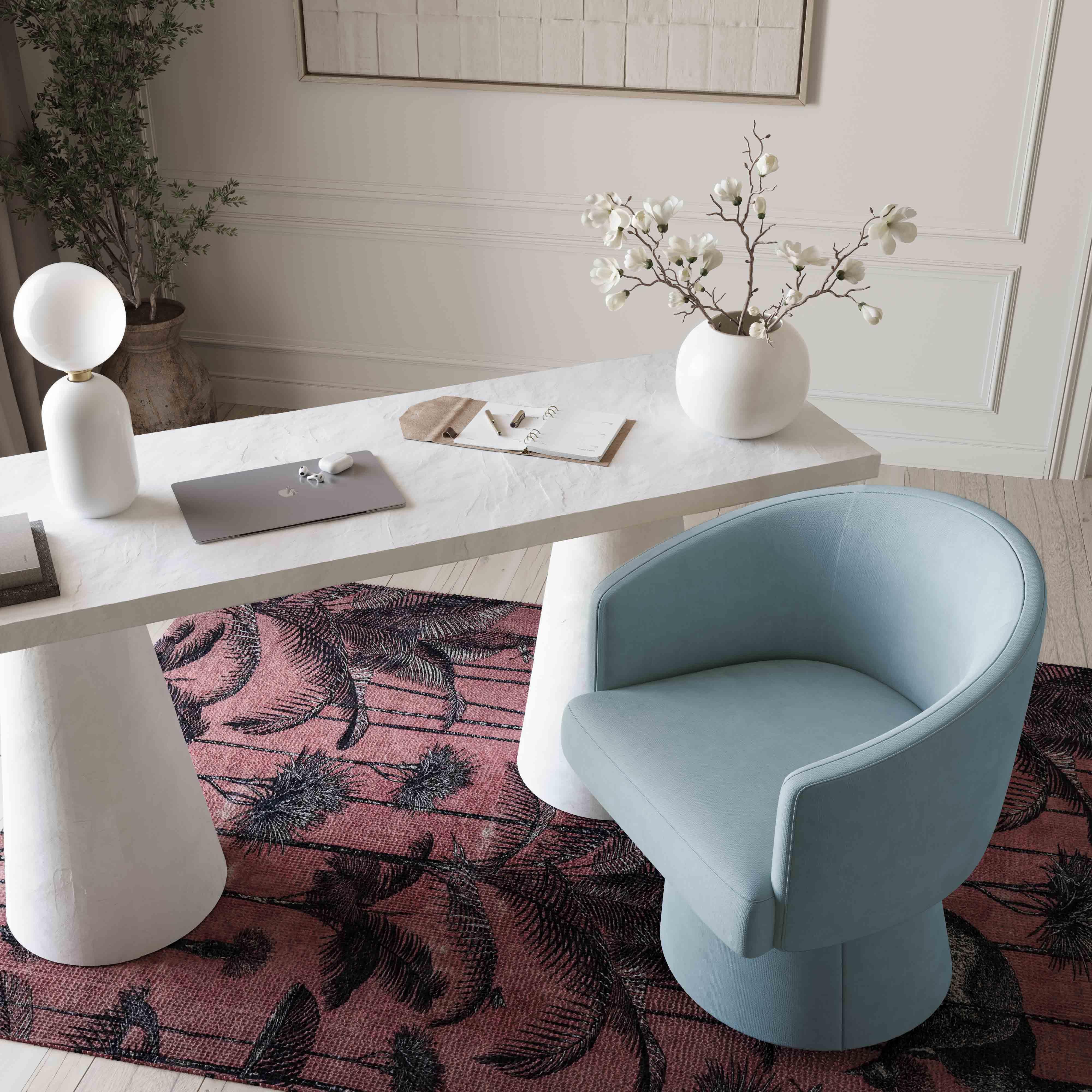 Chaise de bureau roulante en chenille recyclée Kristen Light