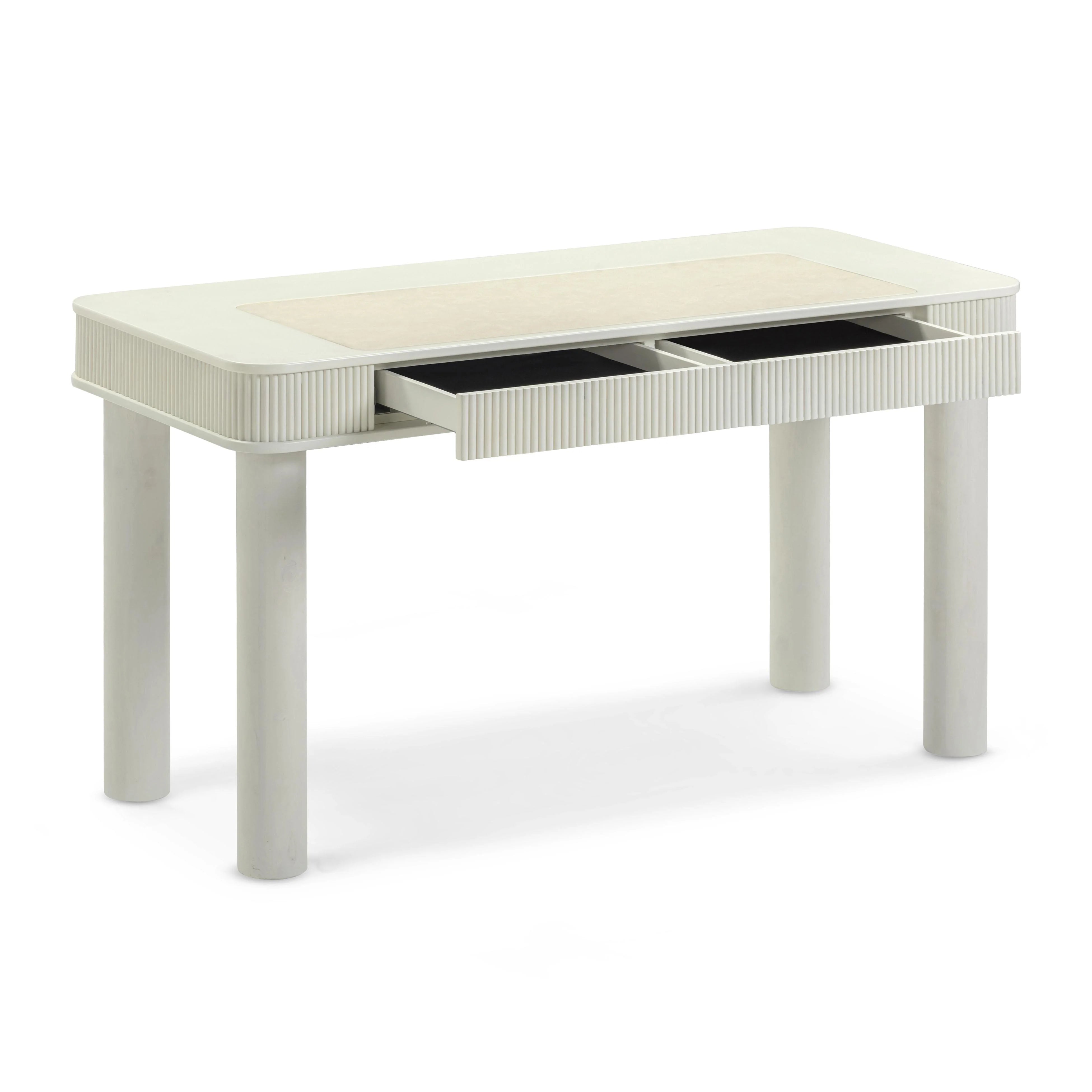 Sarah 55" Cream 2-Drawer Executive Work Desk