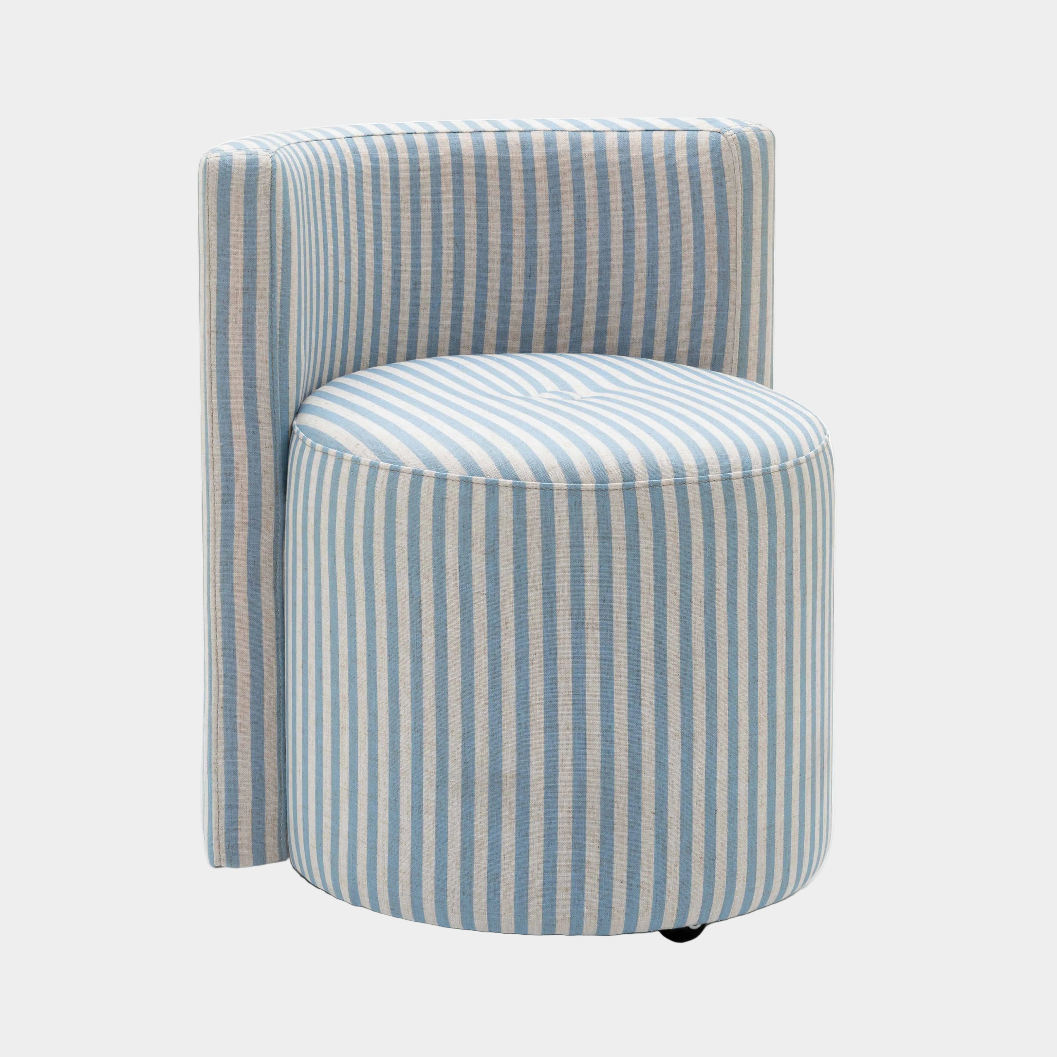 Alyssa Striped Performance Linen Rolling Desk Chair