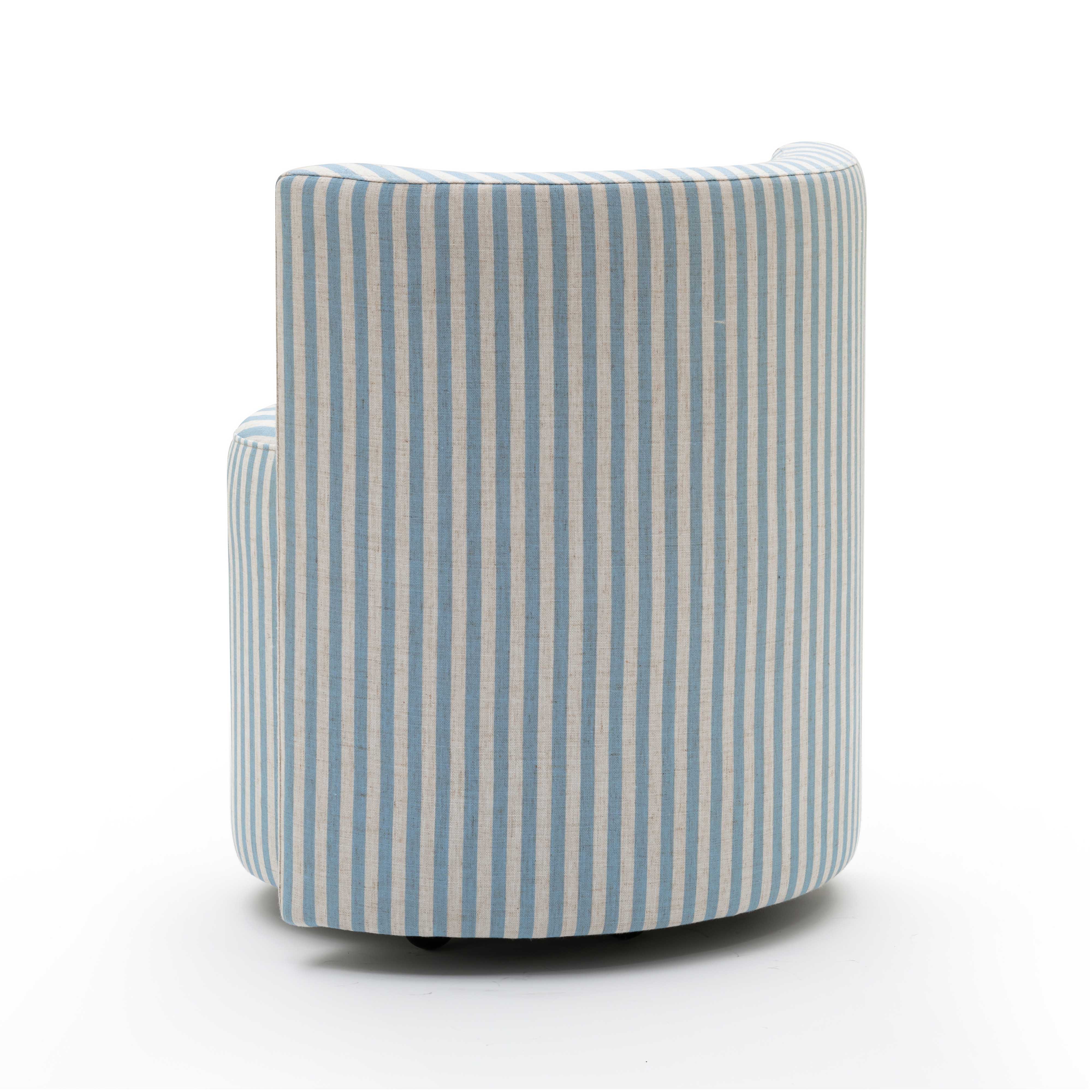 Alyssa Striped Performance Linen Rolling Desk Chair