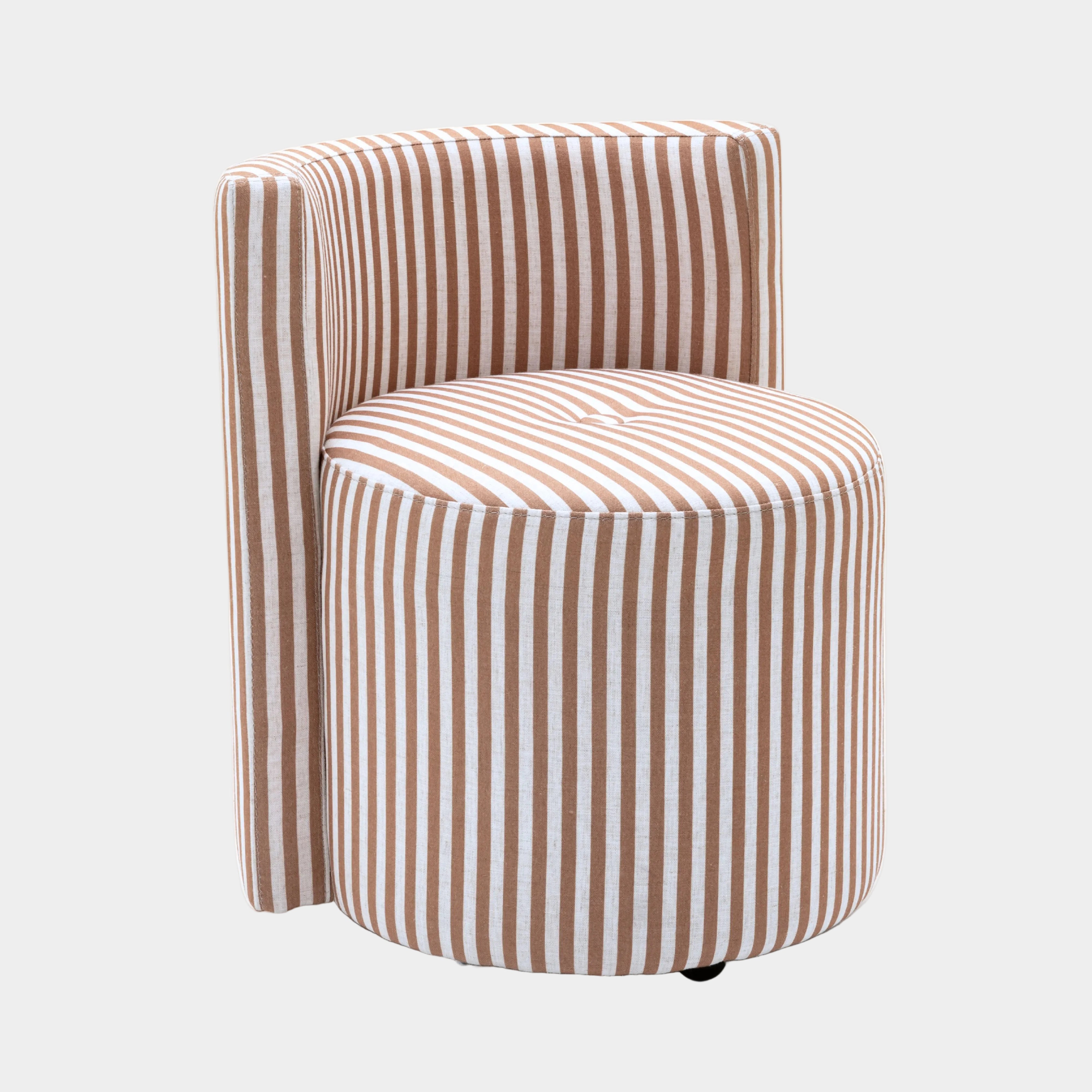 Alyssa Striped Performance Linen Rolling Desk Chair