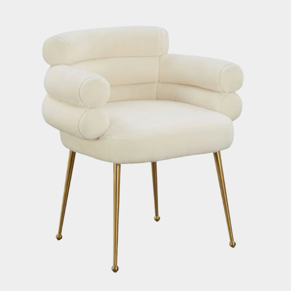 Dente Cream Faux Sheepskin Dining Chair by Inspire Me! Home Decor