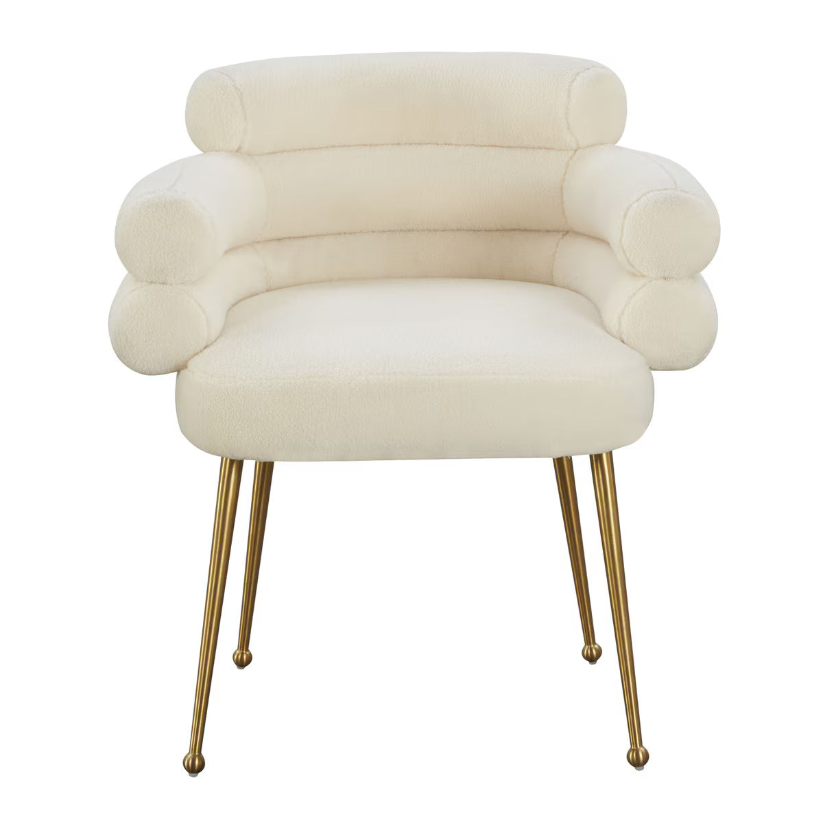 Dente Cream Faux Sheepskin Dining Chair by Inspire Me! Home Decor