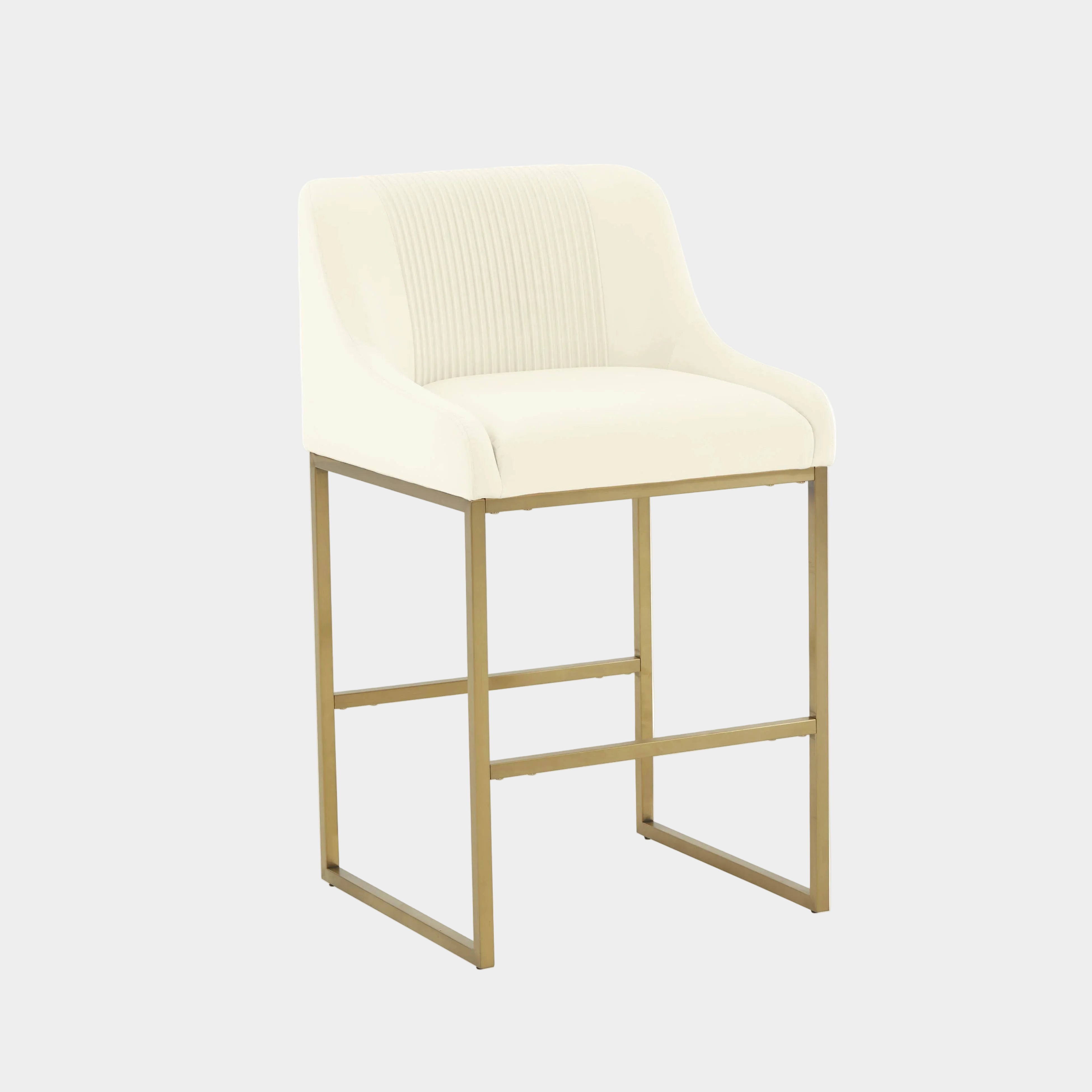 Lisa Pleated Performance Velvet Counter Stool