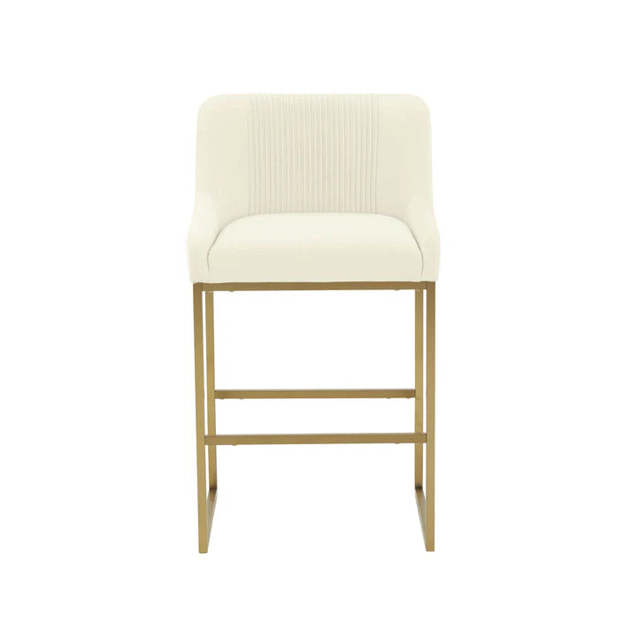 Lisa Pleated Velvet Counter Stool