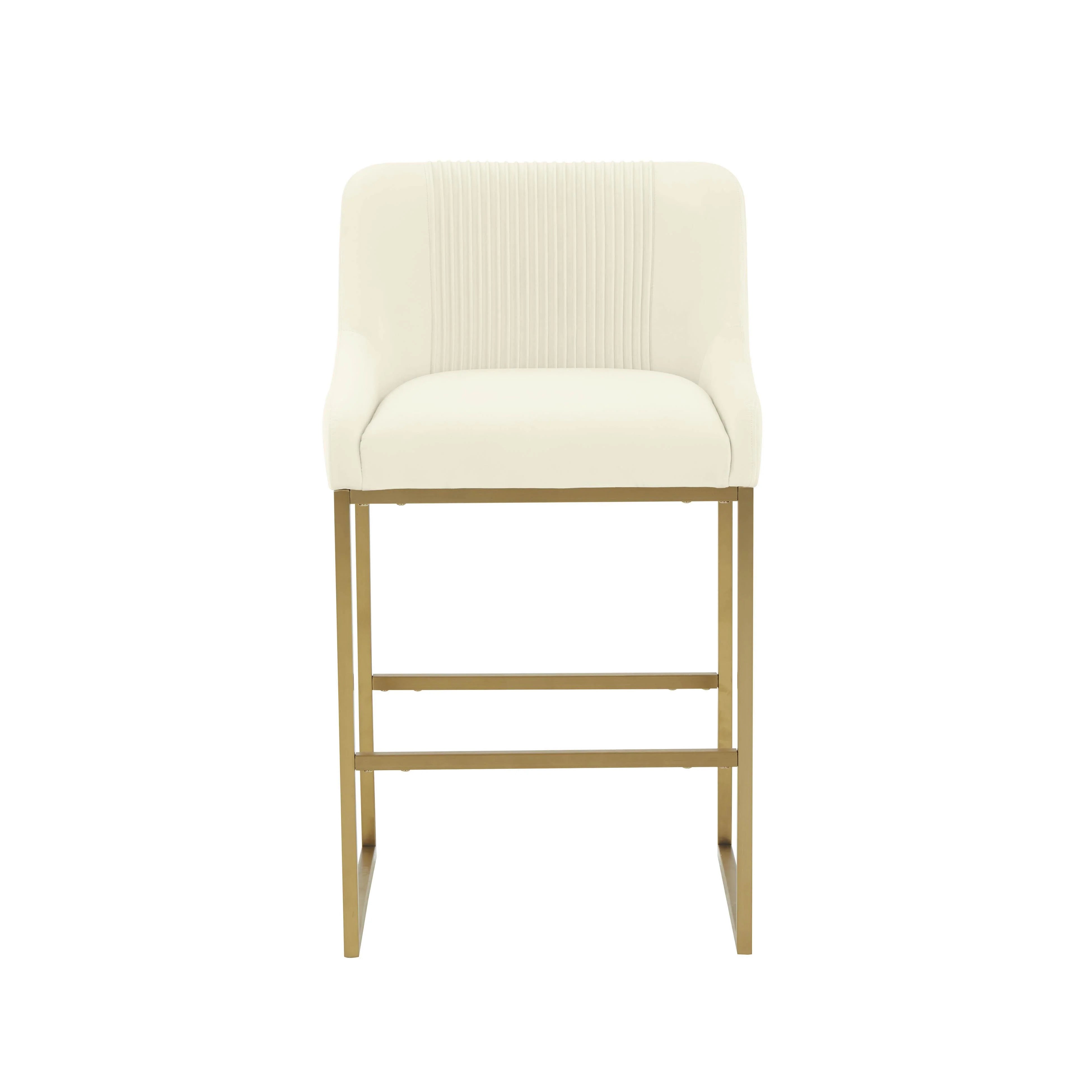 Lisa Pleated Performance Velvet Counter Stool