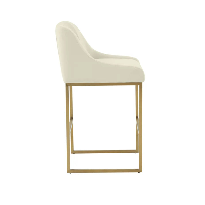 Lisa Pleated Velvet Counter Stool