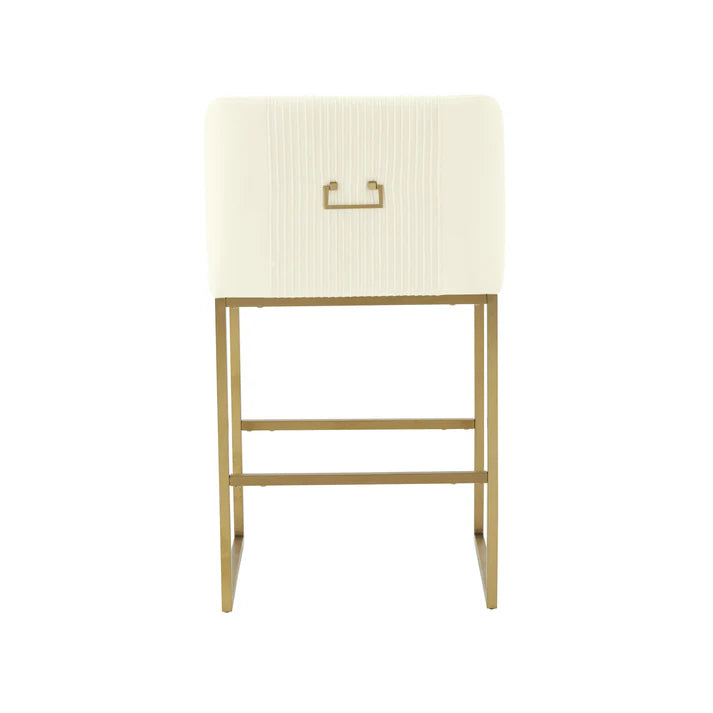 Lisa Pleated Velvet Counter Stool