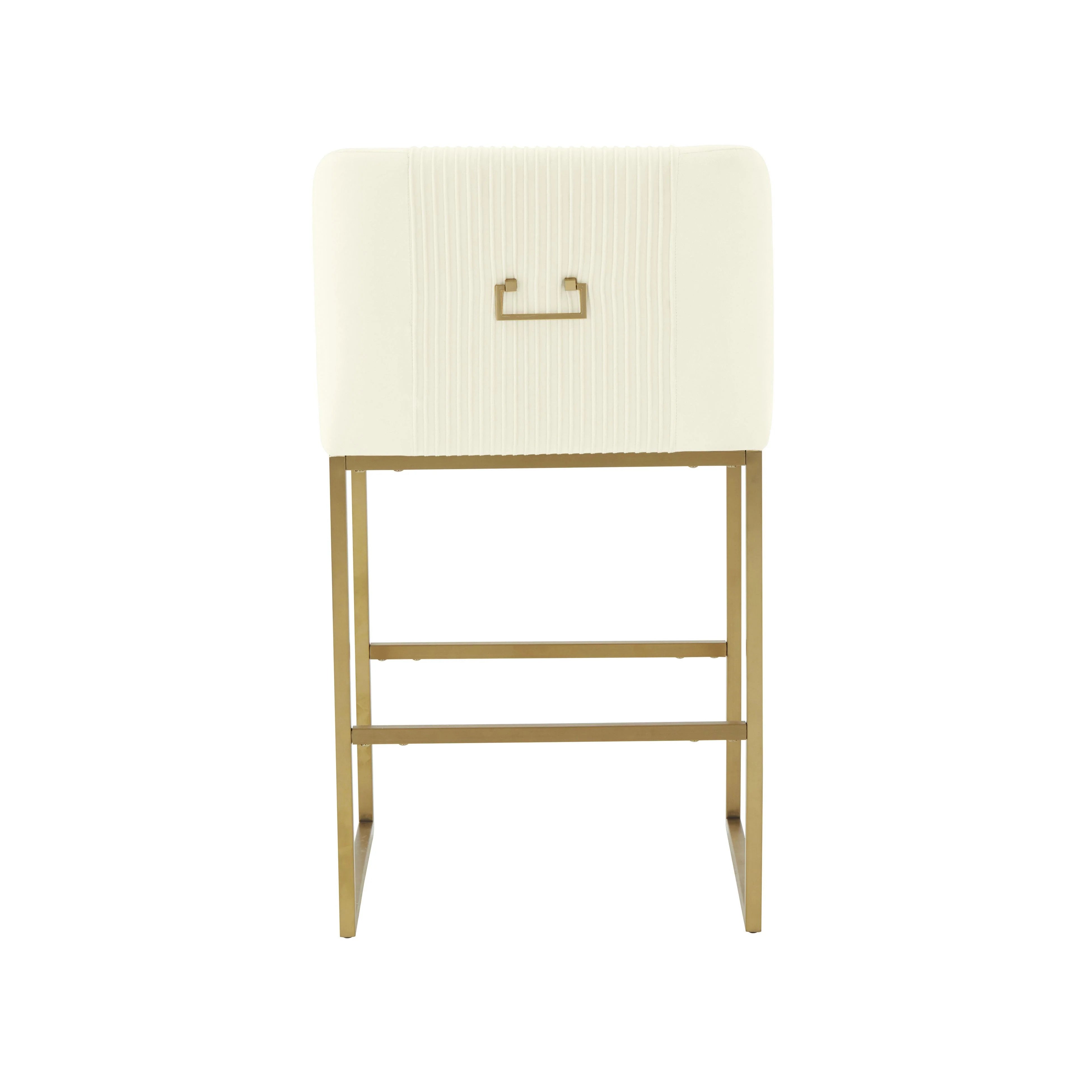 Lisa Pleated Performance Velvet Counter Stool