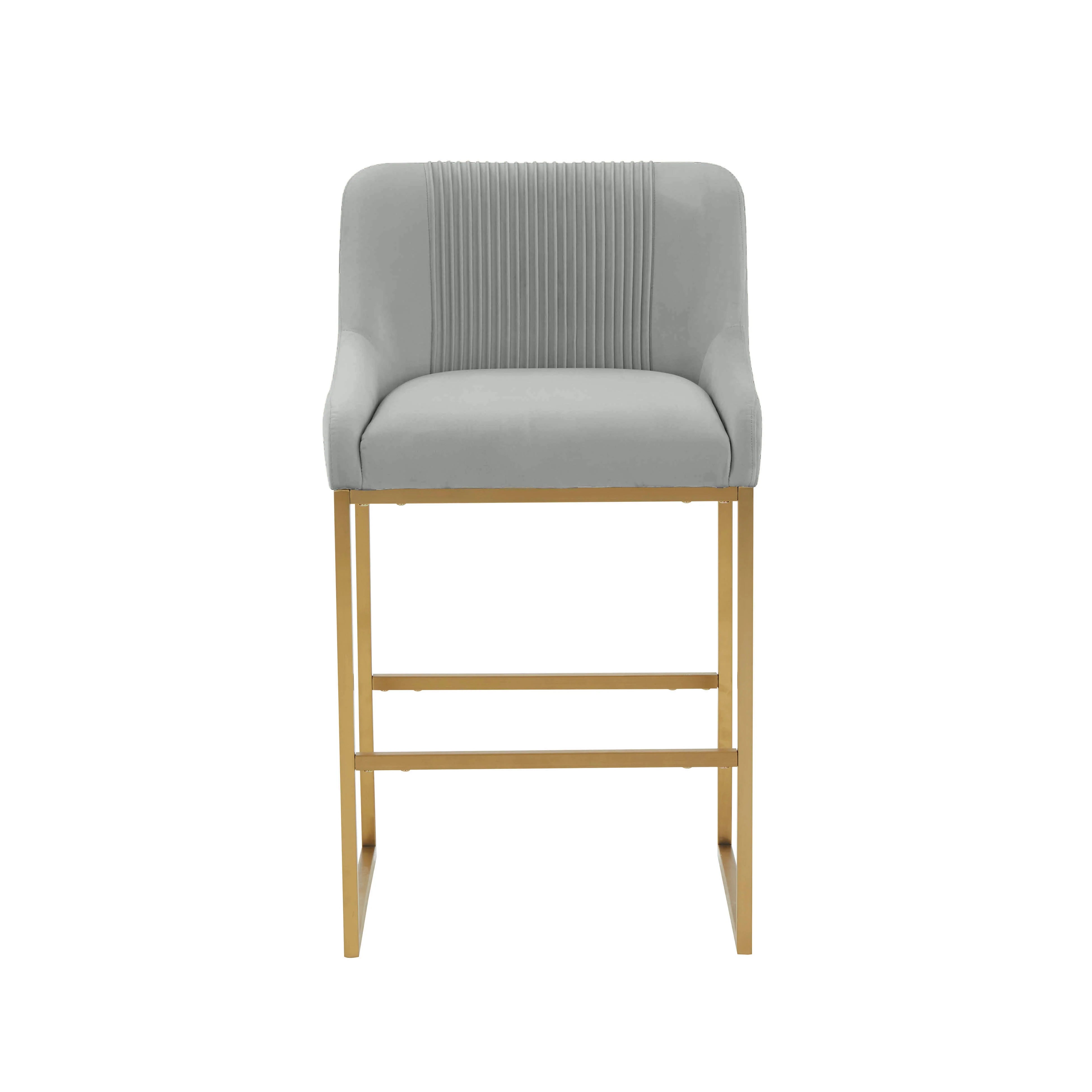 Lisa Pleated Performance Velvet Counter Stool