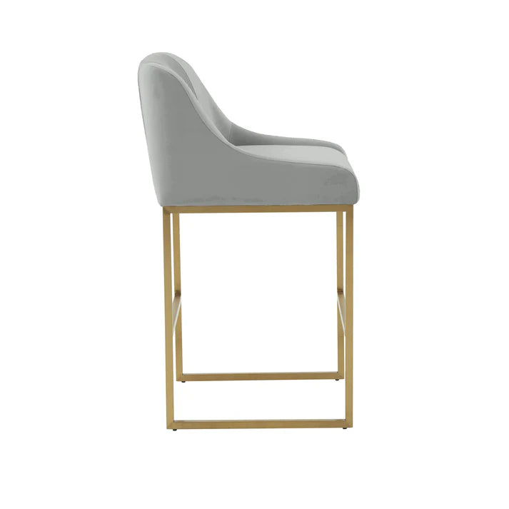 Lisa Pleated Velvet Counter Stool