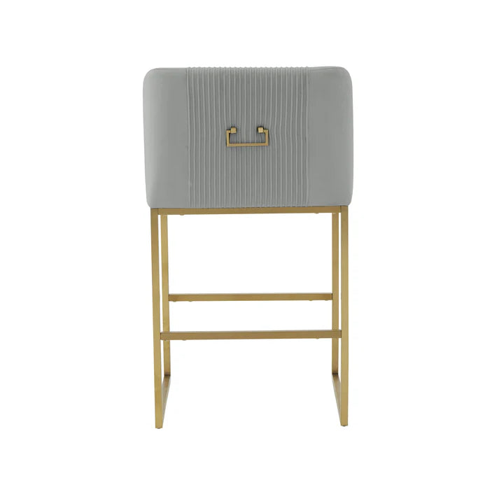 Lisa Pleated Velvet Counter Stool