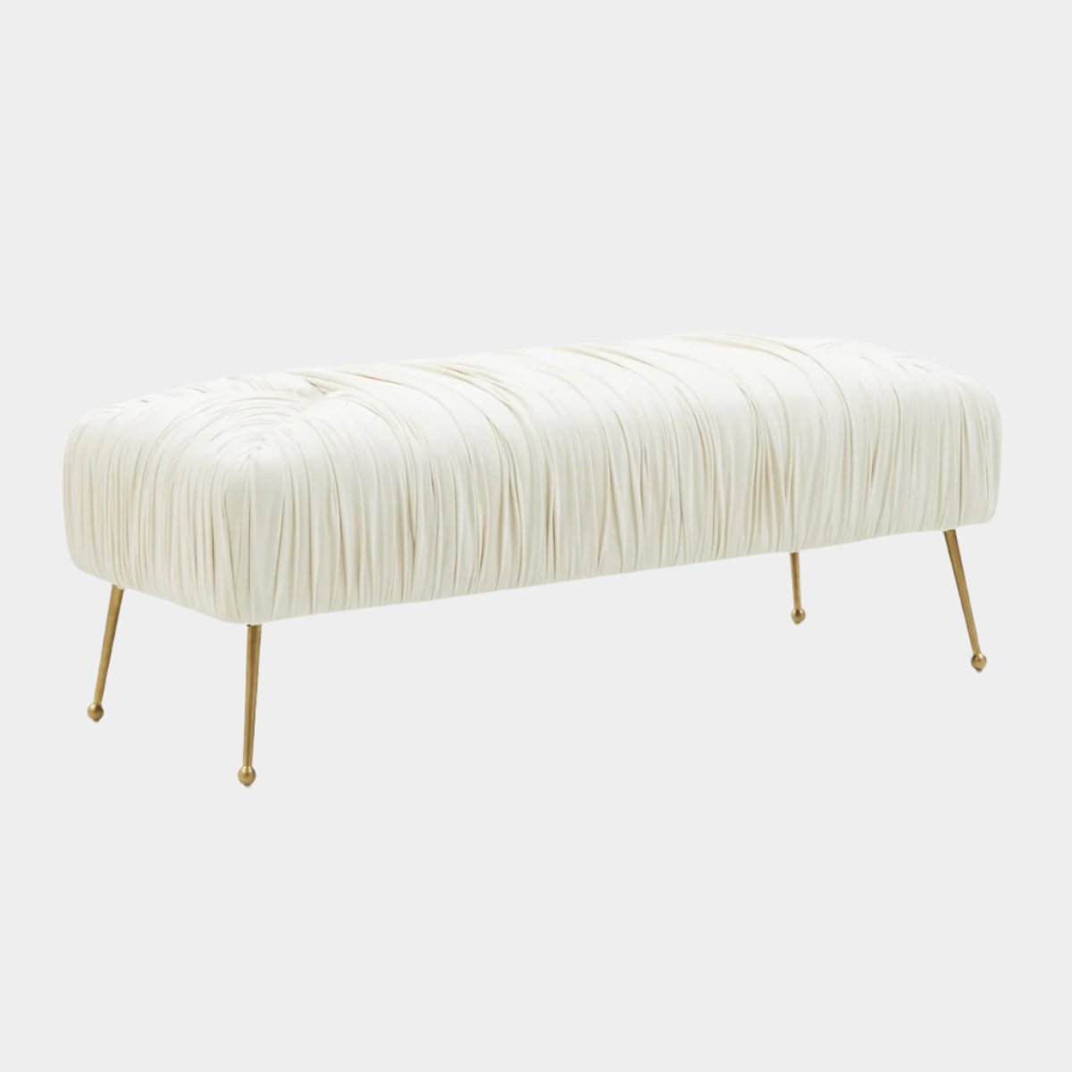 Jessica Cream Velvet Bench by Inspire Me! Home Decor