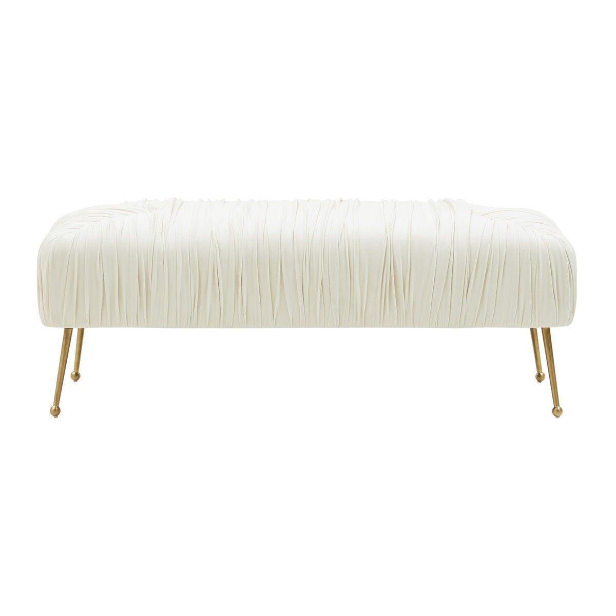 Jessica Cream Velvet Bench by Inspire Me! Home Decor