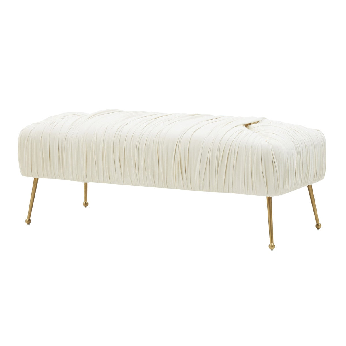 Jessica Cream Velvet Bench by Inspire Me! Home Decor