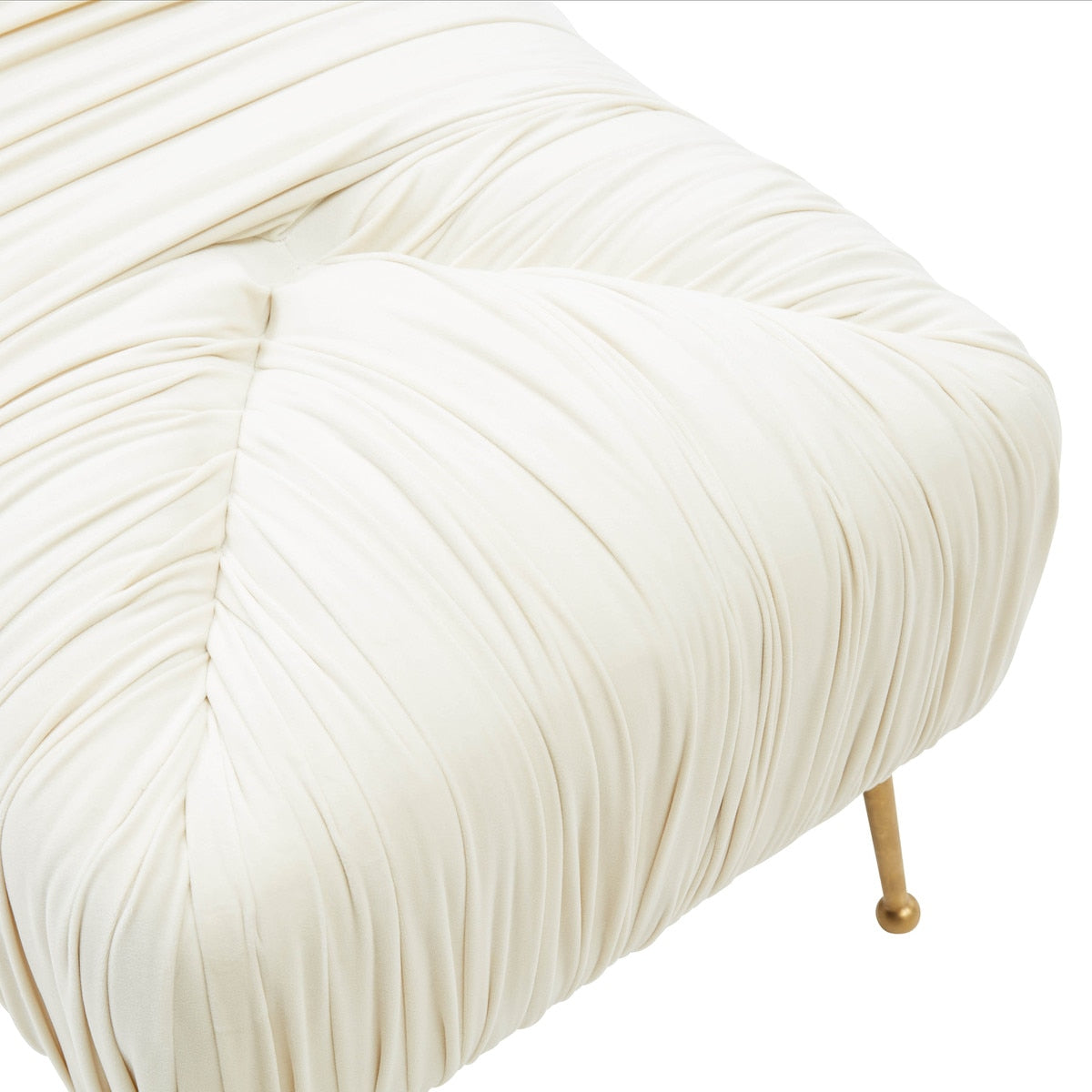 Jessica Cream Velvet Bench by Inspire Me! Home Decor