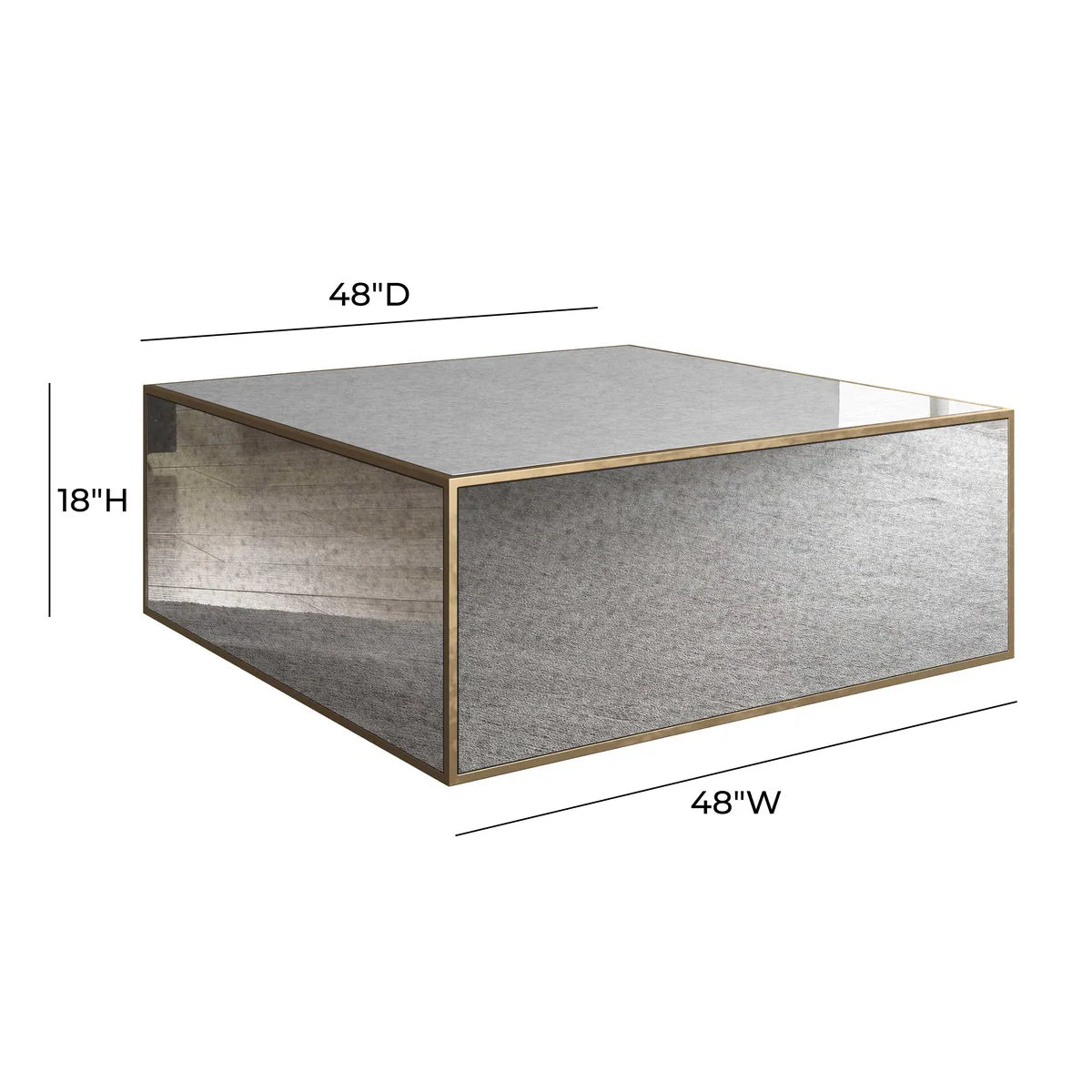 Lana Mirrored Coffee Table (43"-48")