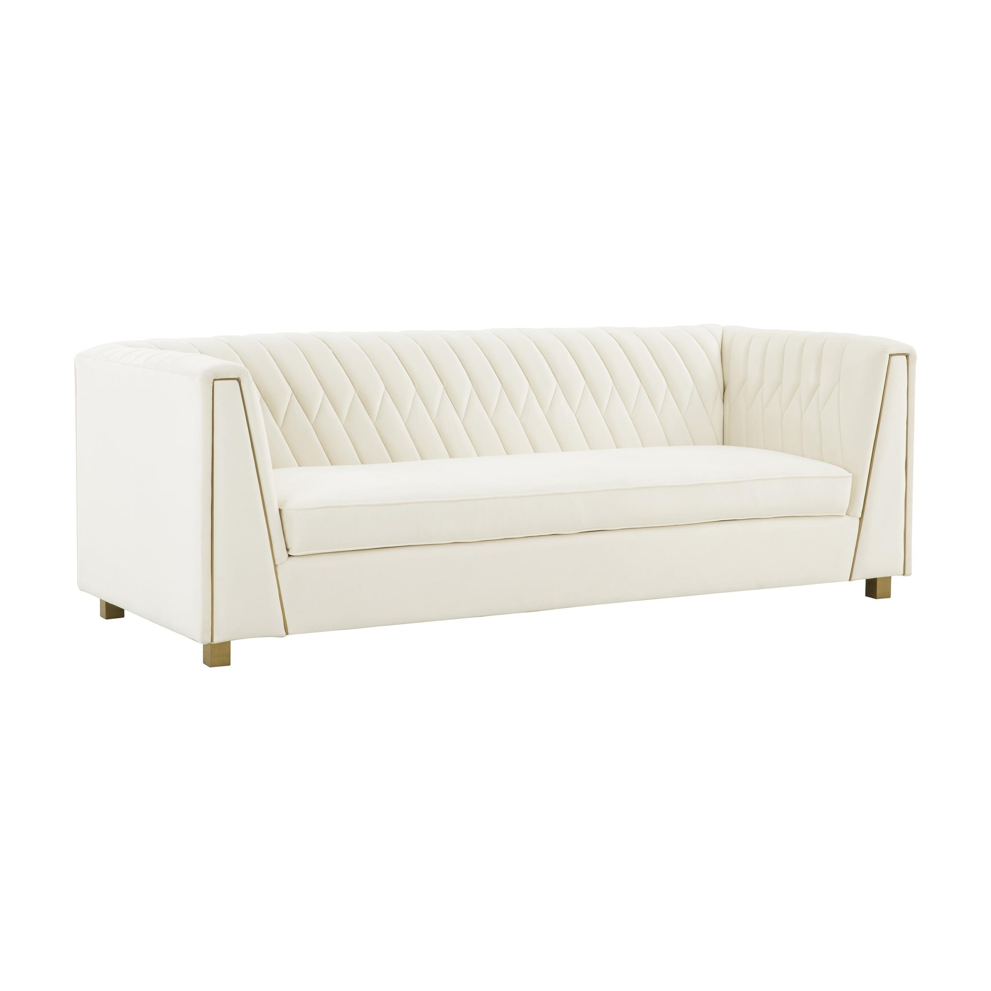 Wafa Cream Velvet Sofa by Inspire Me! Home Decor