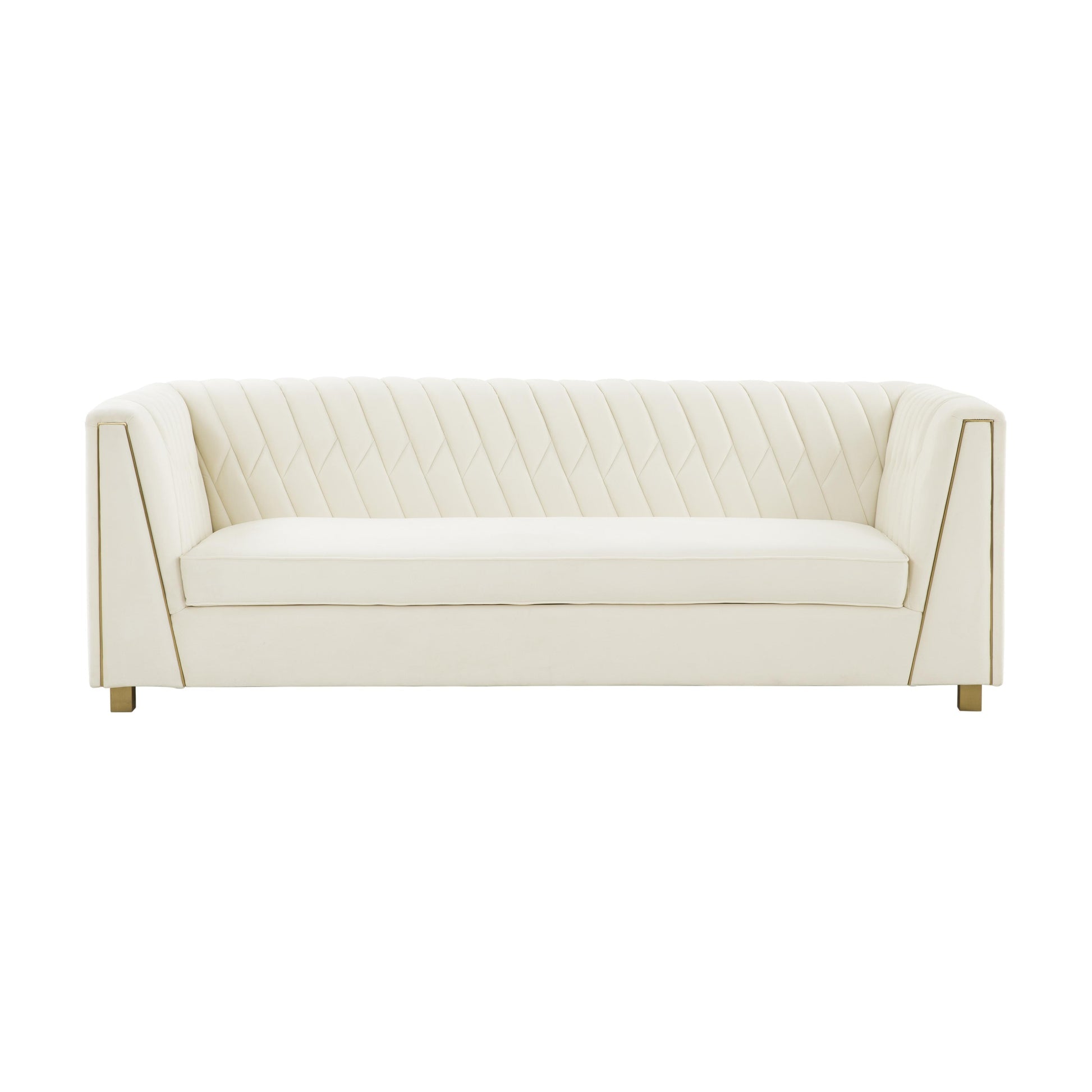 Wafa Cream Velvet Sofa by Inspire Me! Home Decor