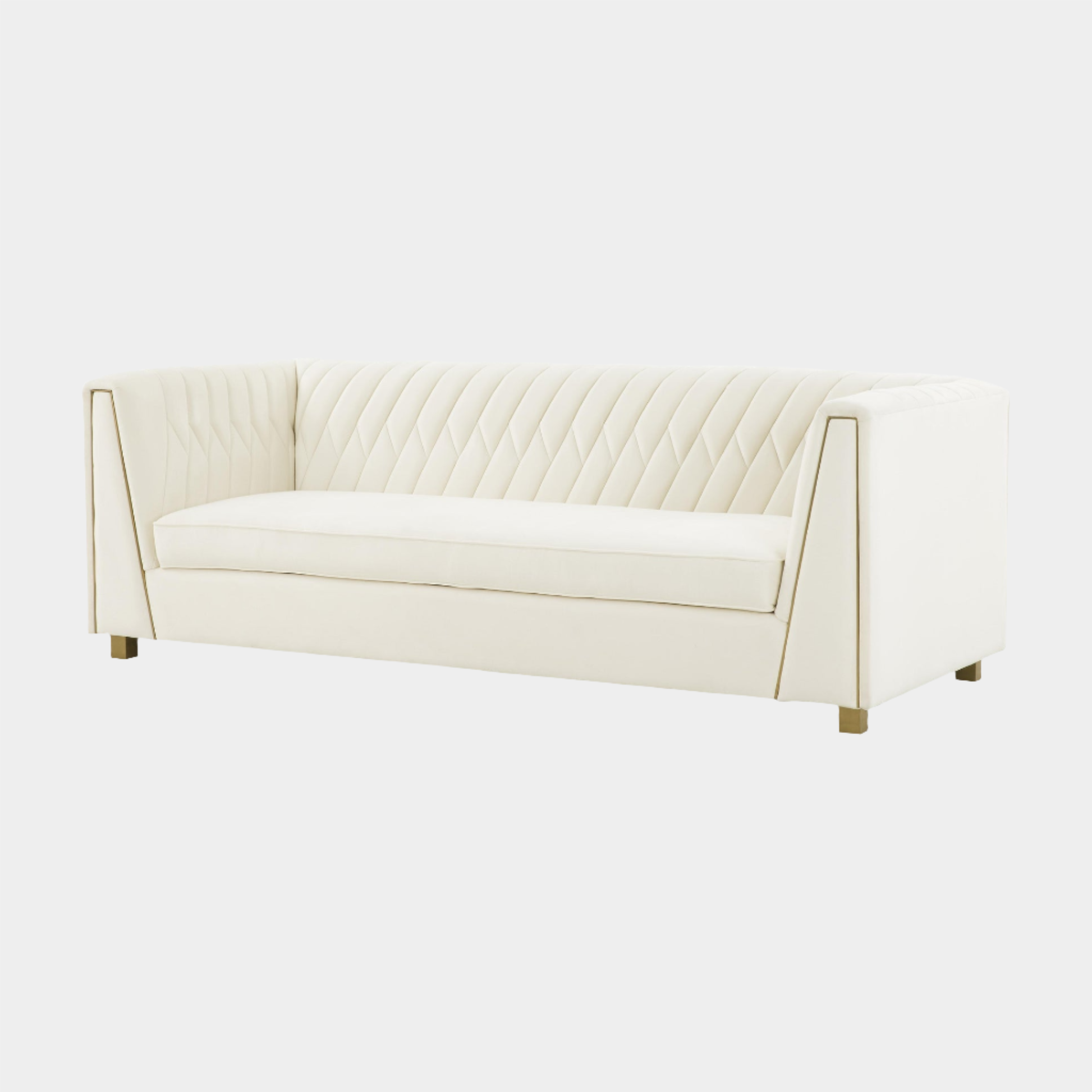 Wafa Cream Velvet Sofa