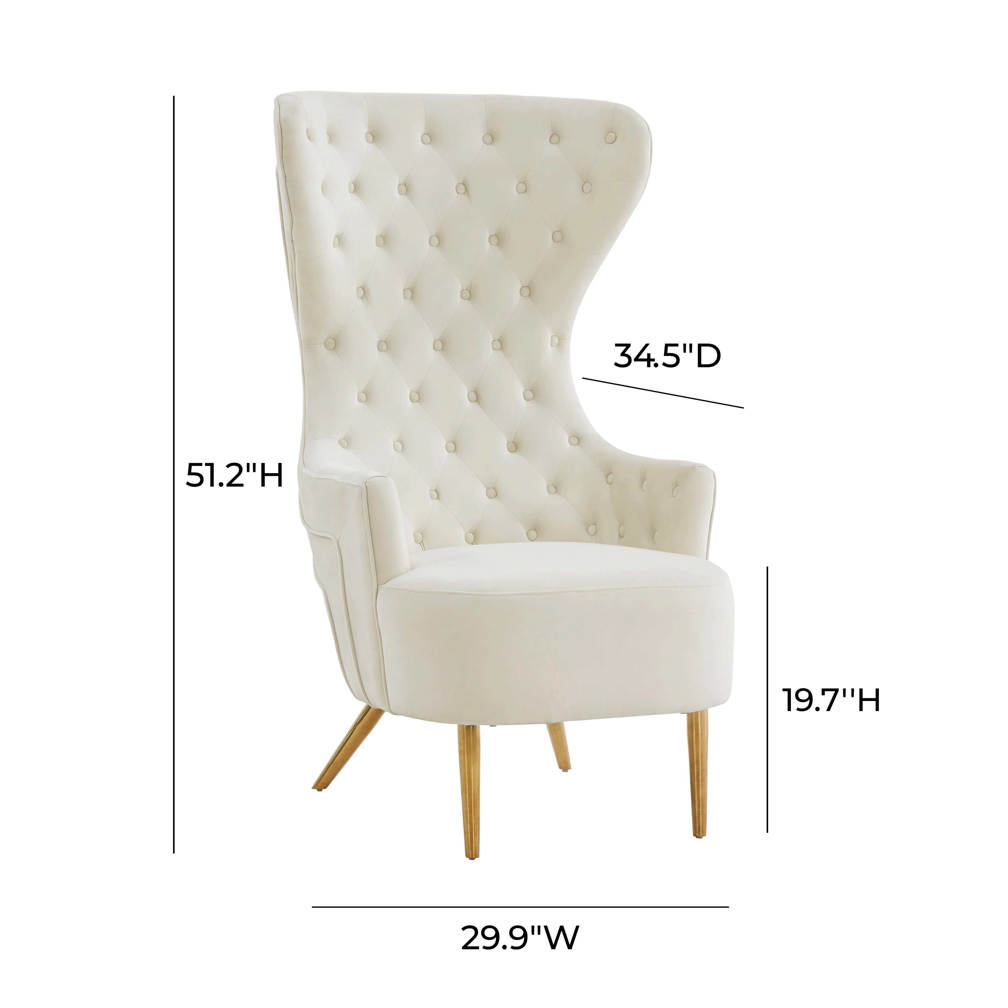 Jezebel Performance Velvet Wingback Accent Chair