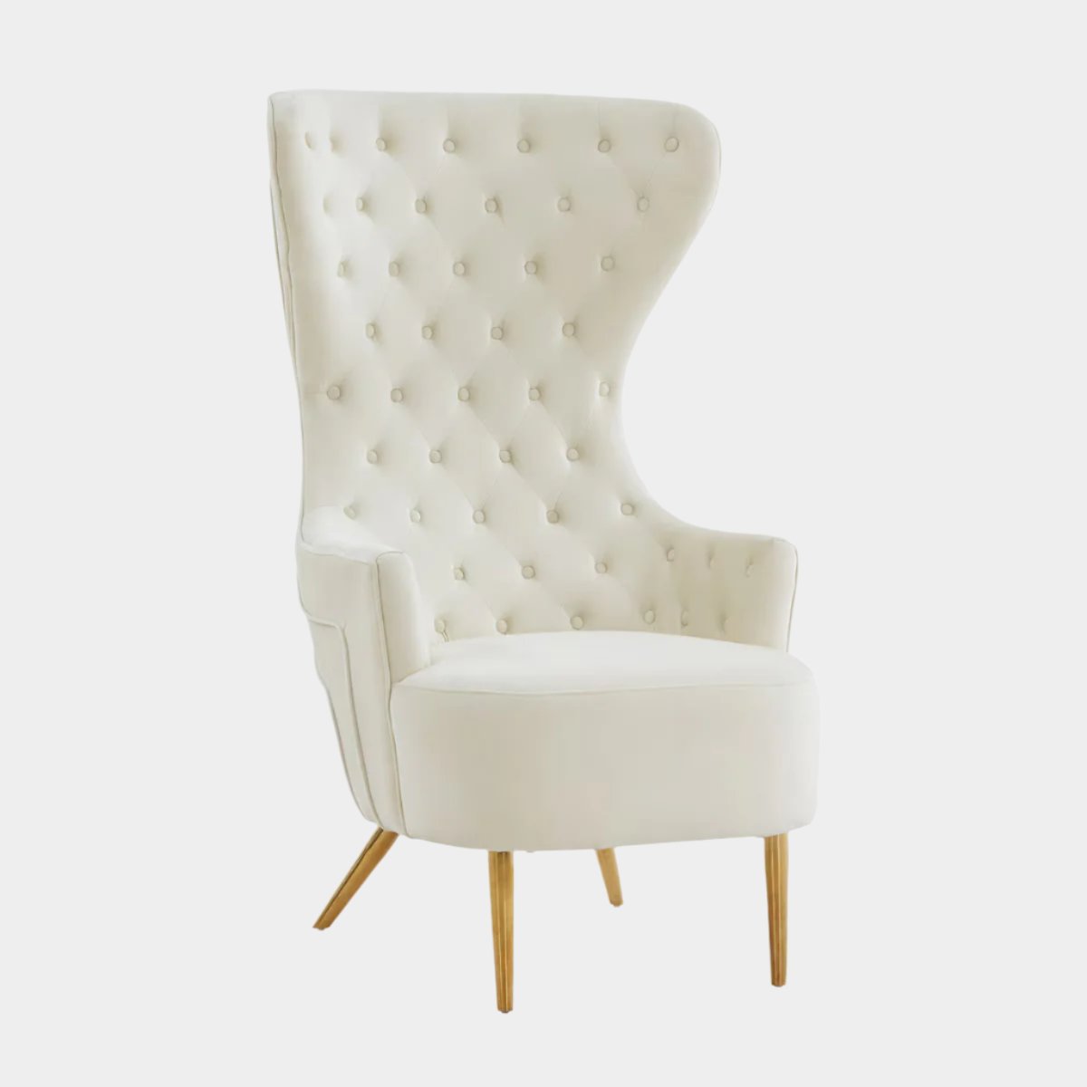 Jezebel Cream Velvet Wingback Chair by Inspire Me! Home DÃ©cor