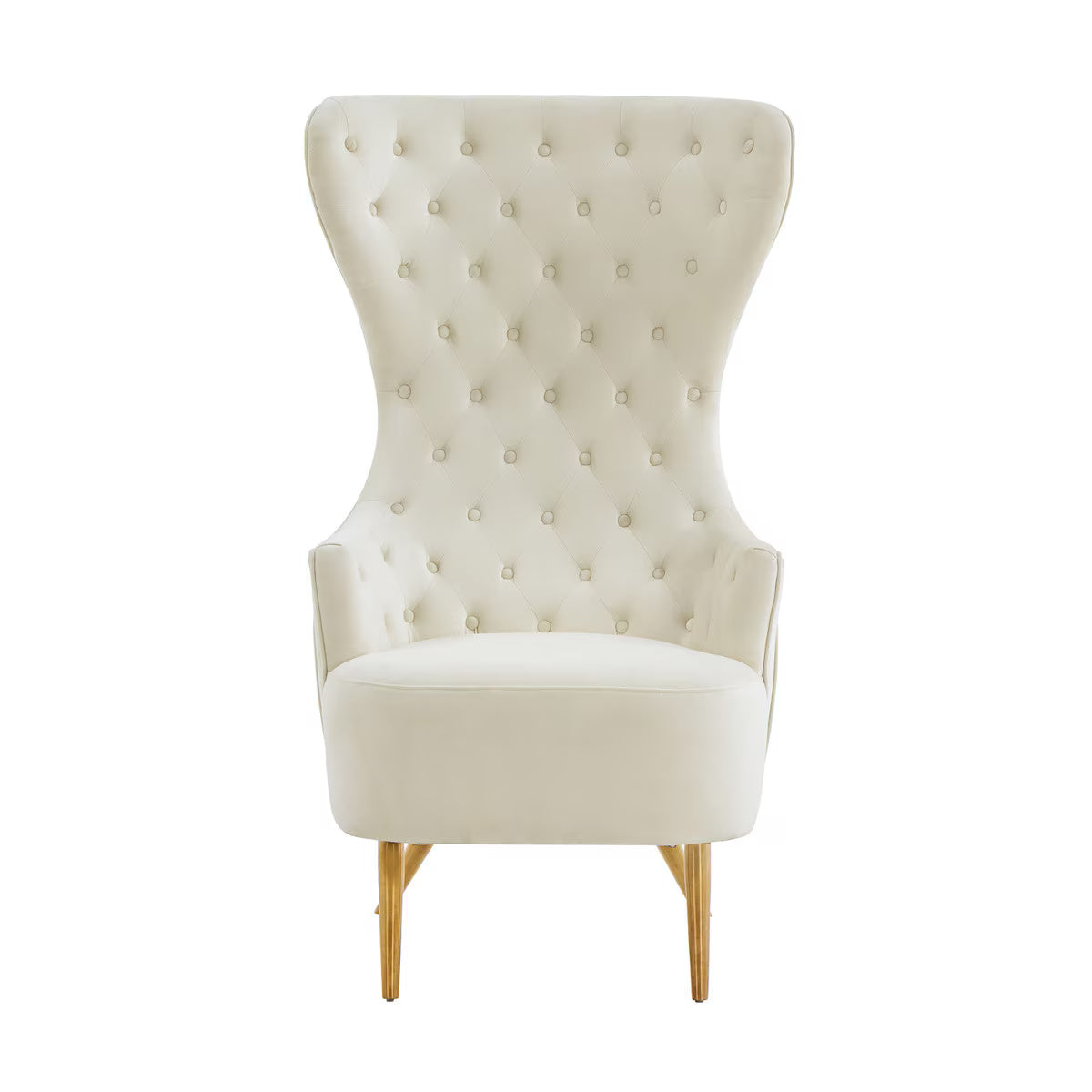 Jezebel Cream Velvet Wingback Chair by Inspire Me! Home DÃ©cor