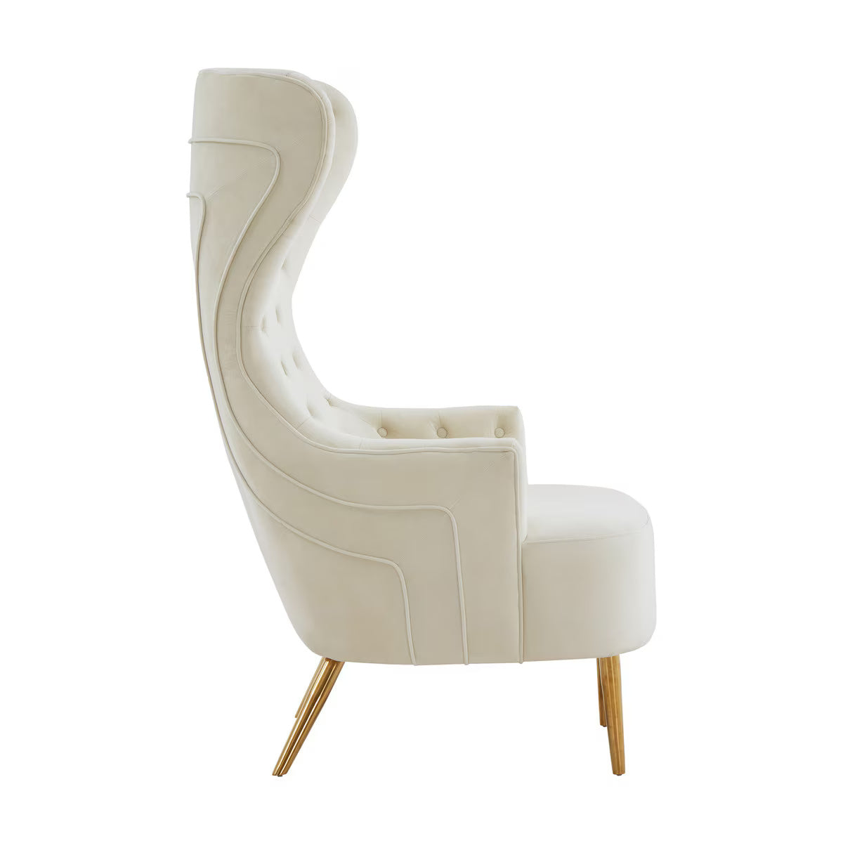 Jezebel Cream Velvet Wingback Chair by Inspire Me! Home DÃ©cor