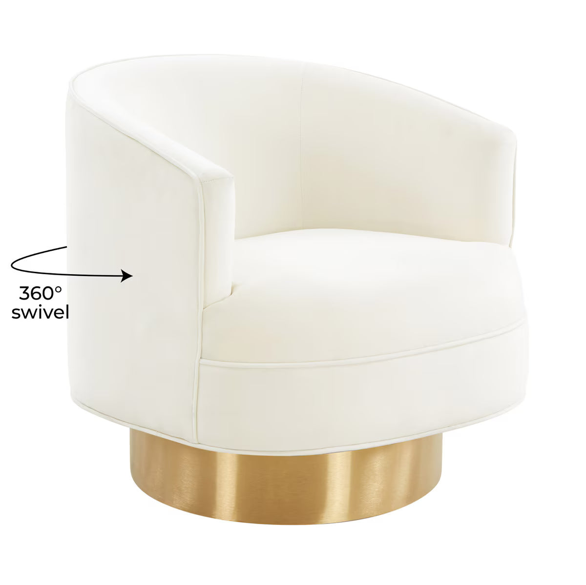 Stella Cream Velvet Swivel Chair by Inspire Me! Home Decor