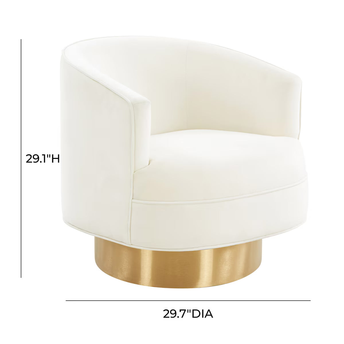 Stella Cream Velvet Swivel Chair by Inspire Me! Home Decor