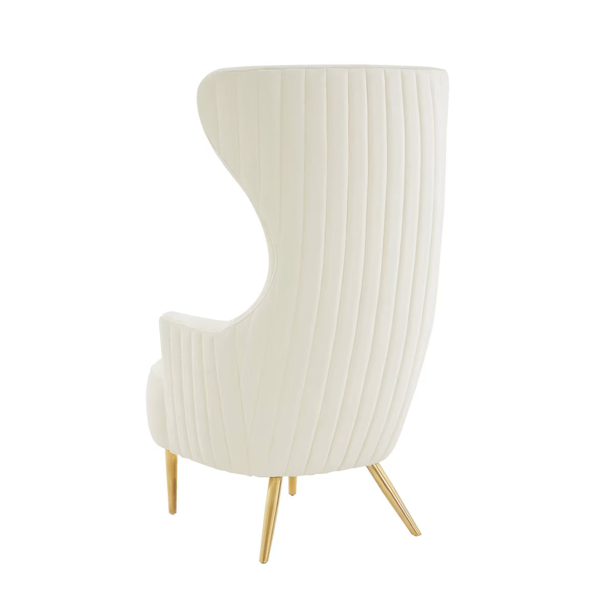 Julia Cream Velvet Channel Tufted Wingback Chair By Inspire Me! Home Decor