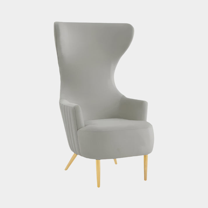 Julia Cream Velvet Channel Tufted Wingback Chair By Inspire Me! Home Decor