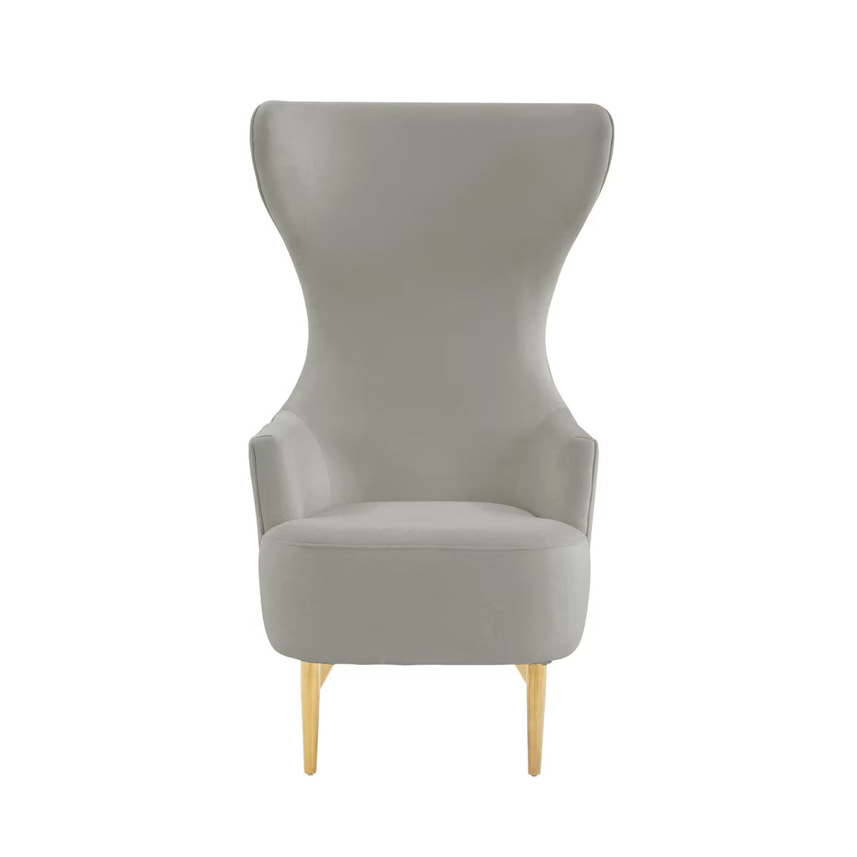 Julia Grey Velvet Channel Tufted Wingback Chair By Inspire Me! Home Decor