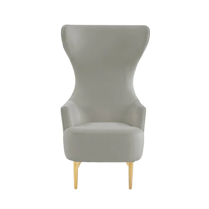 Julia Cream Velvet Channel Tufted Wingback Chair By Inspire Me! Home Decor