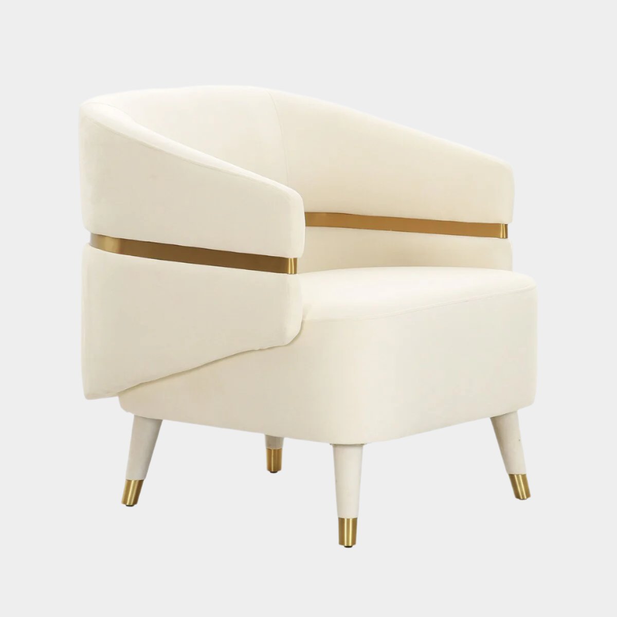 Ayla Cream Velvet Accent Chair by Inspire Me! Home DÃ©cor