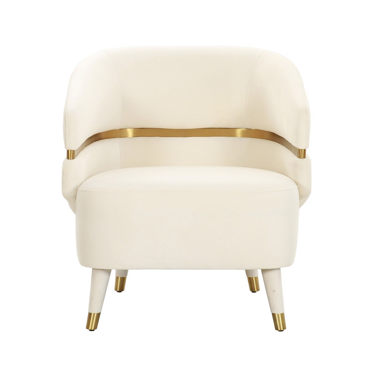 Ayla Cream Velvet Accent Chair by Inspire Me! Home DÃ©cor