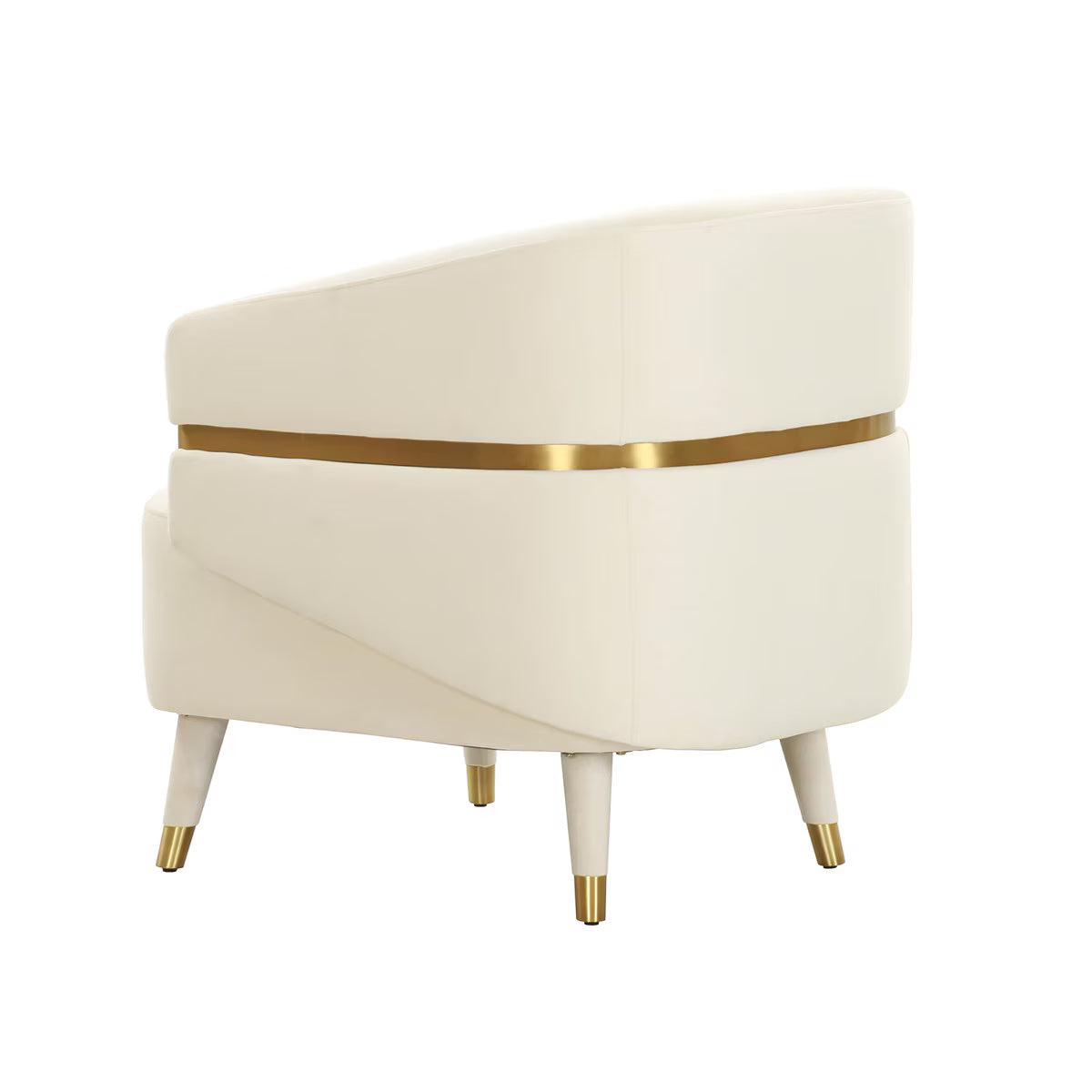 Ayla Cream Velvet Accent Chair by Inspire Me! Home DÃ©cor