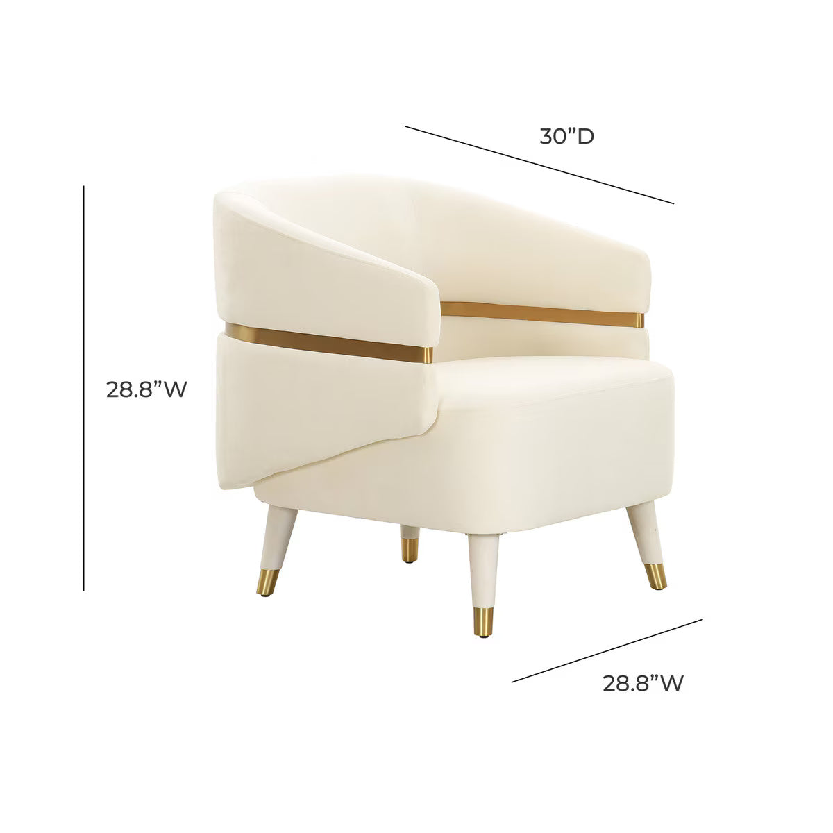 Ayla Cream Velvet Accent Chair by Inspire Me! Home DÃ©cor