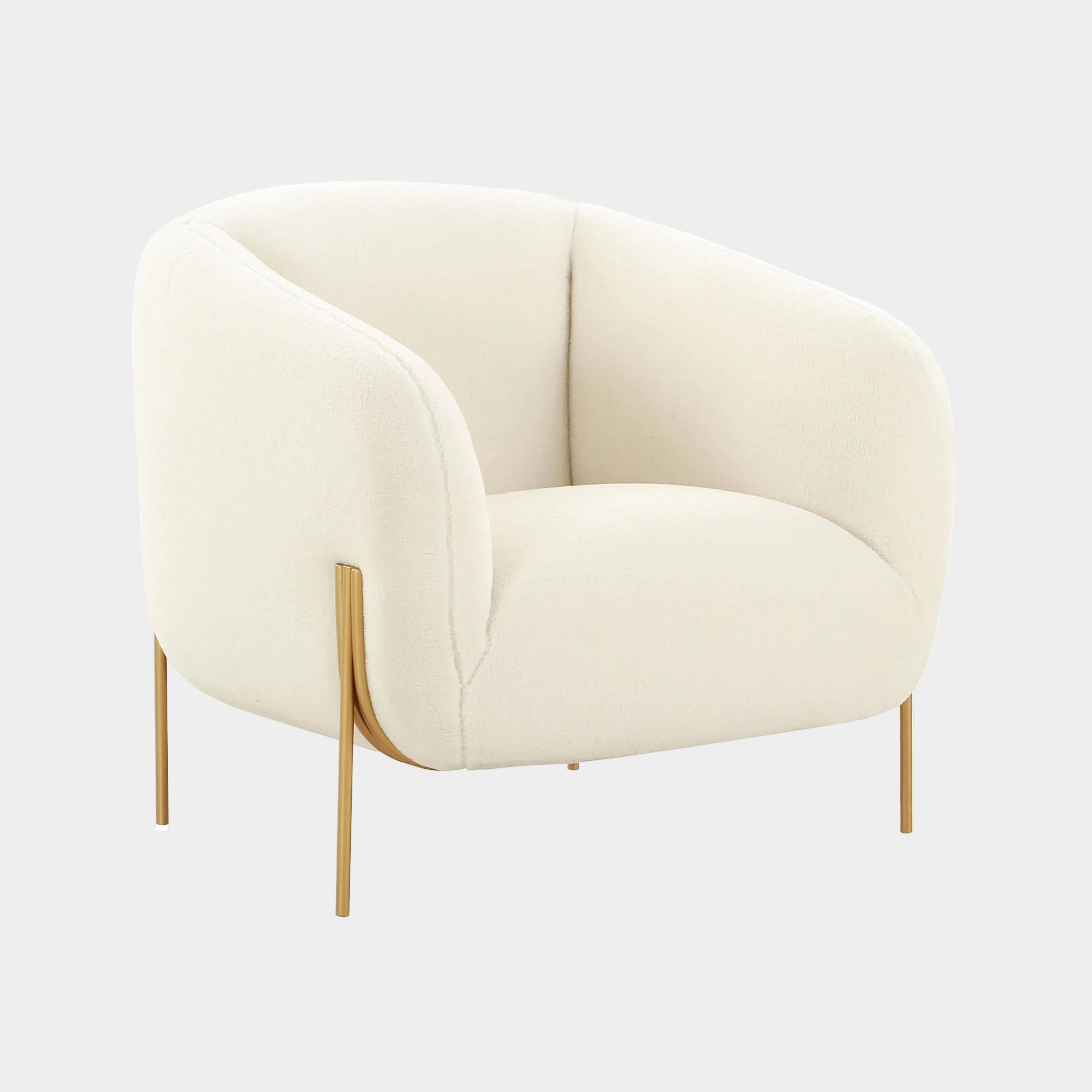 Kandra Cream Performance Vegan Shearling Accent Chair