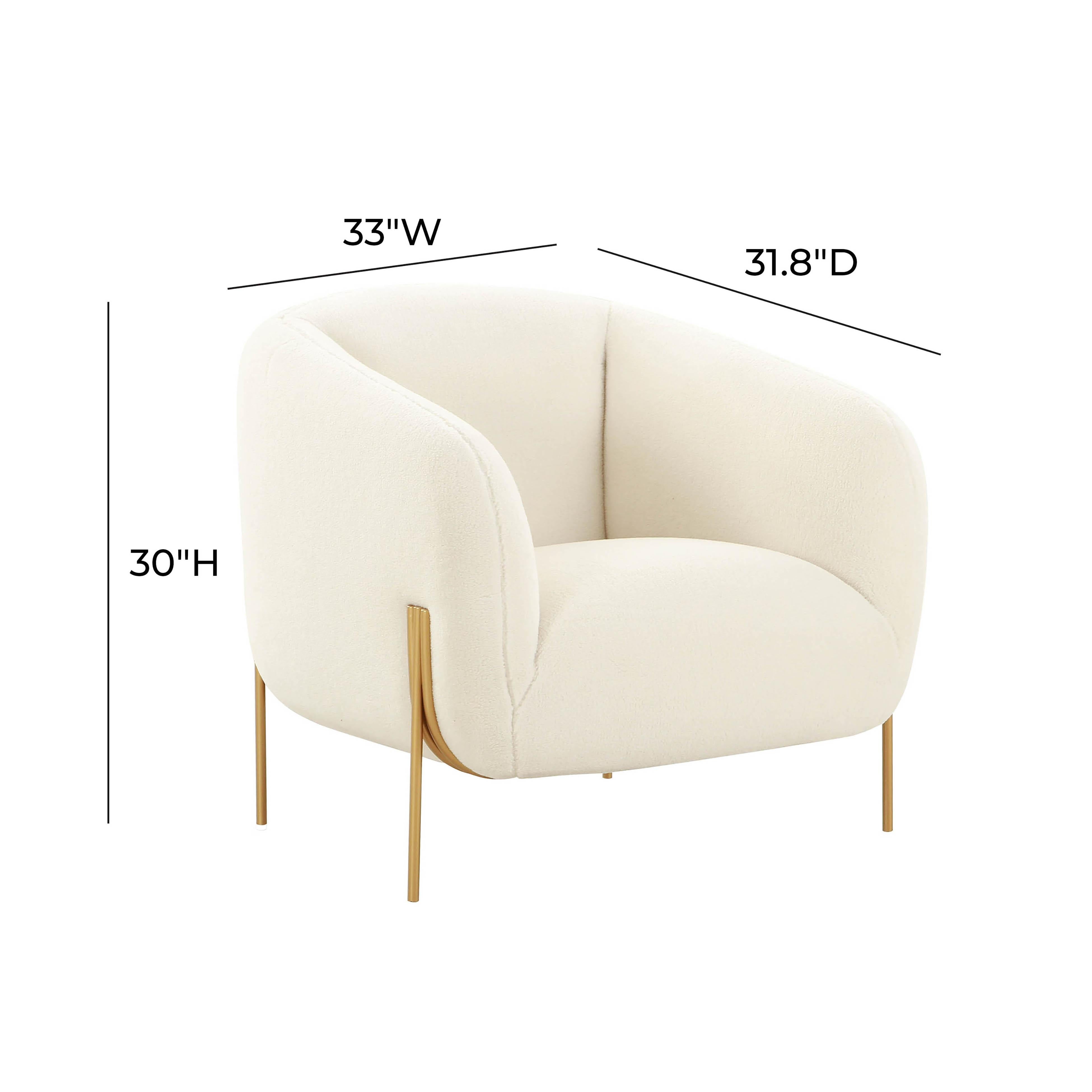 Kandra Cream Performance Vegan Shearling Accent Chair