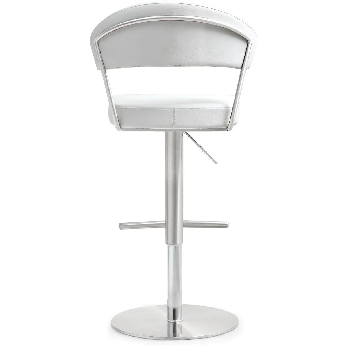Tabouret de bar Cosmo Light Grey Performance en cuir végétalien et acier inoxydable