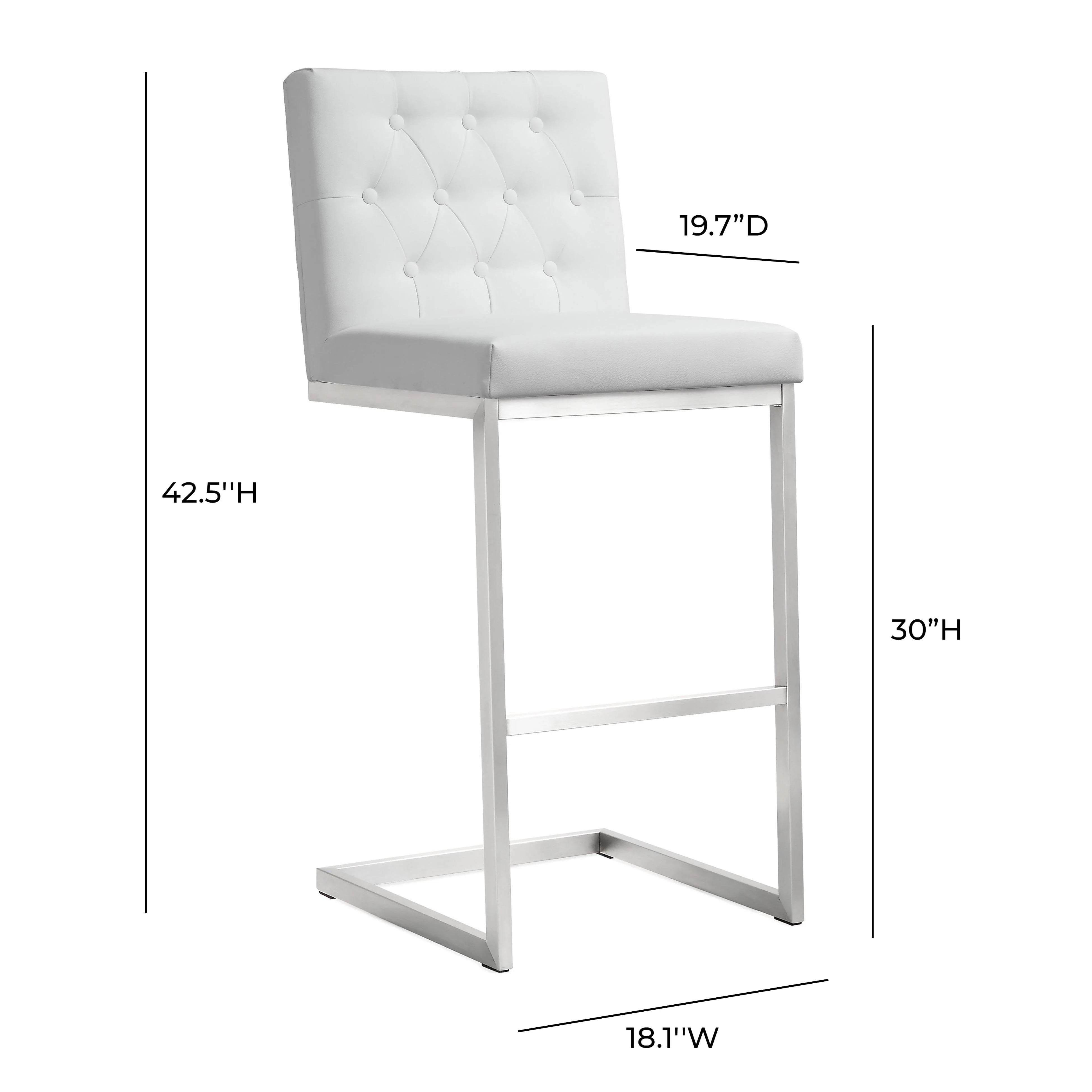 Helsinki White Performance Vegan Leather Stool - Set of 2