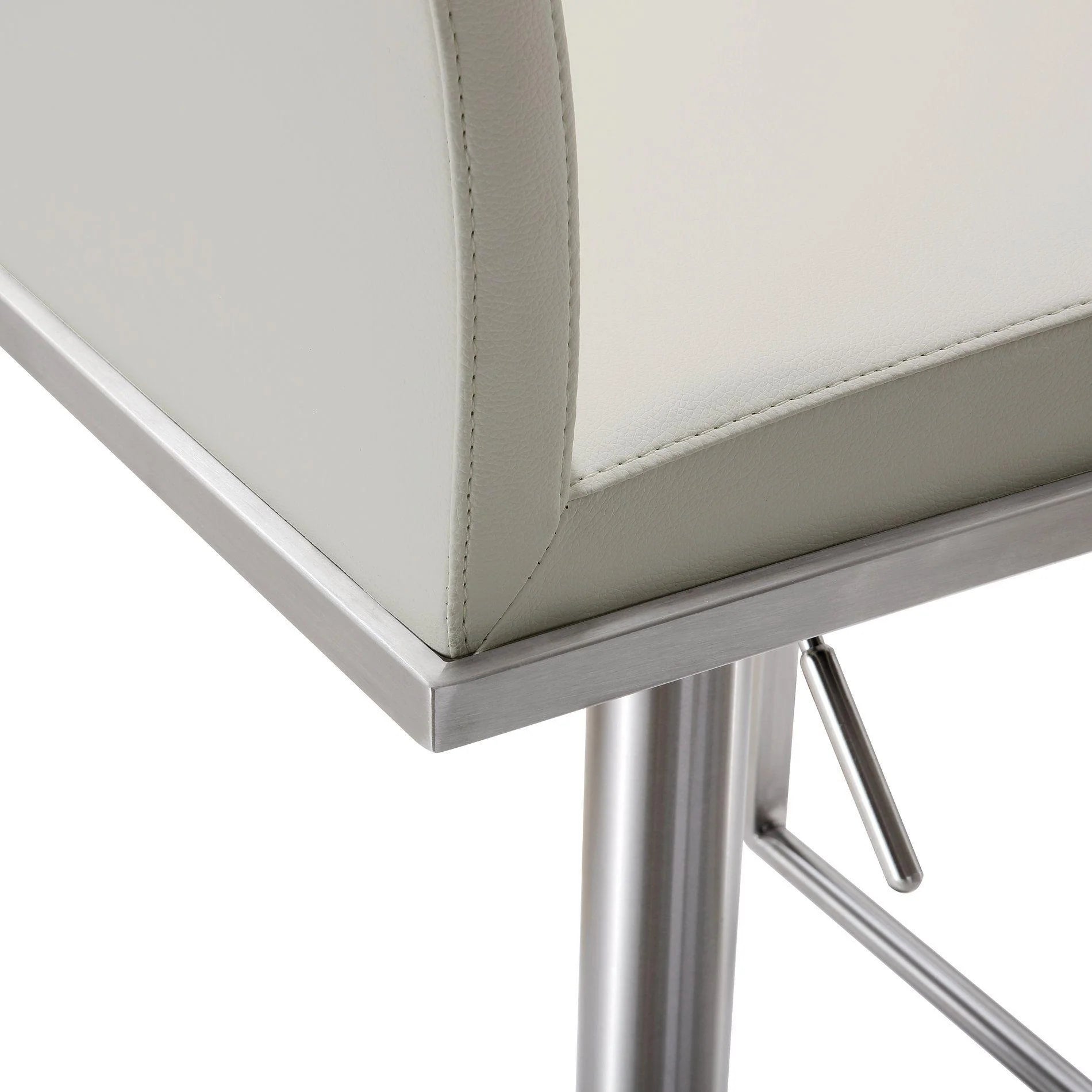 Tabouret en cuir vegan Amalfi Light Grey Performance
