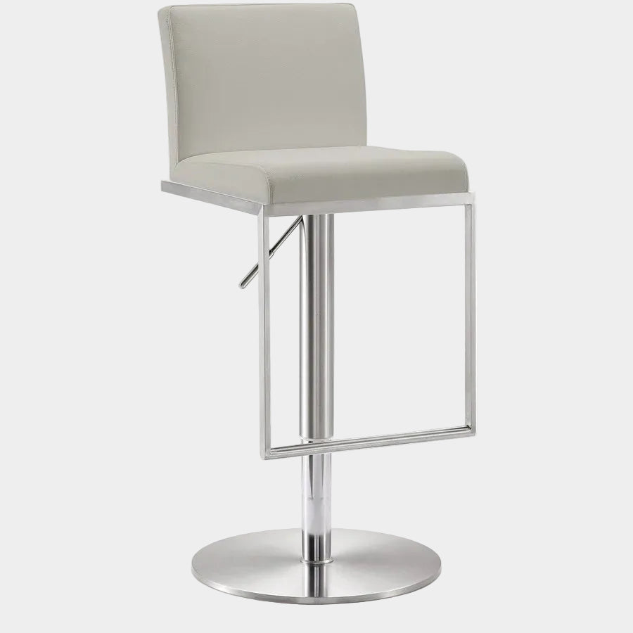 Tabouret en cuir vegan Amalfi Light Grey Performance